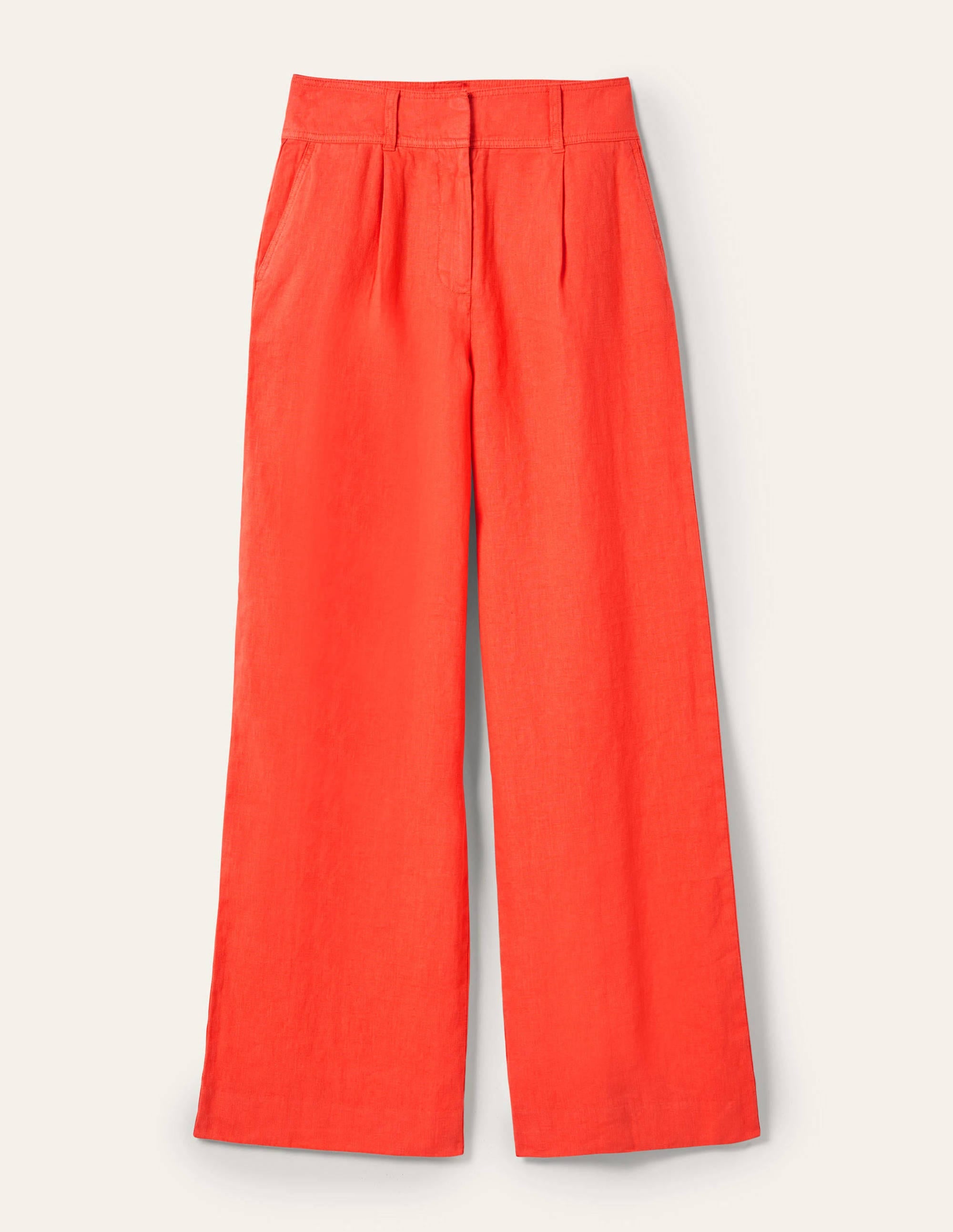  Wide Leg Linen Trousers-Hot Coral、mySite、ashleygrahame