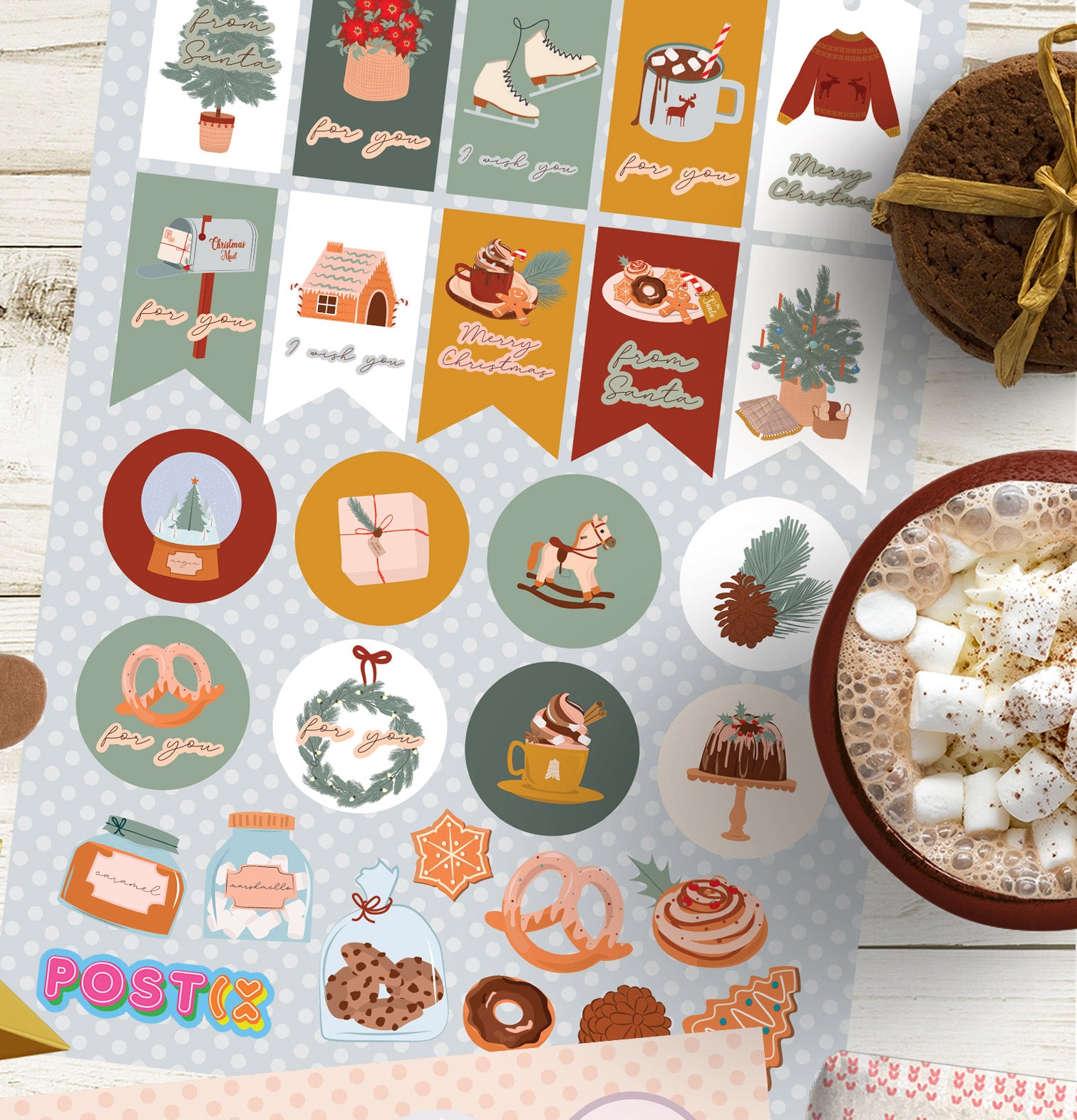  Santa's Sweet Selection Large Sticker Sheet、mySite、ghnorth