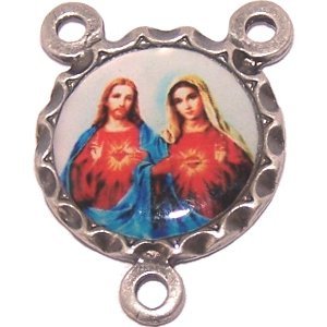  Sacred Heart of Jesus and Immaculate Heart of Mary resined pewter center (2 - 0.8)、mySite、elrpsem3k