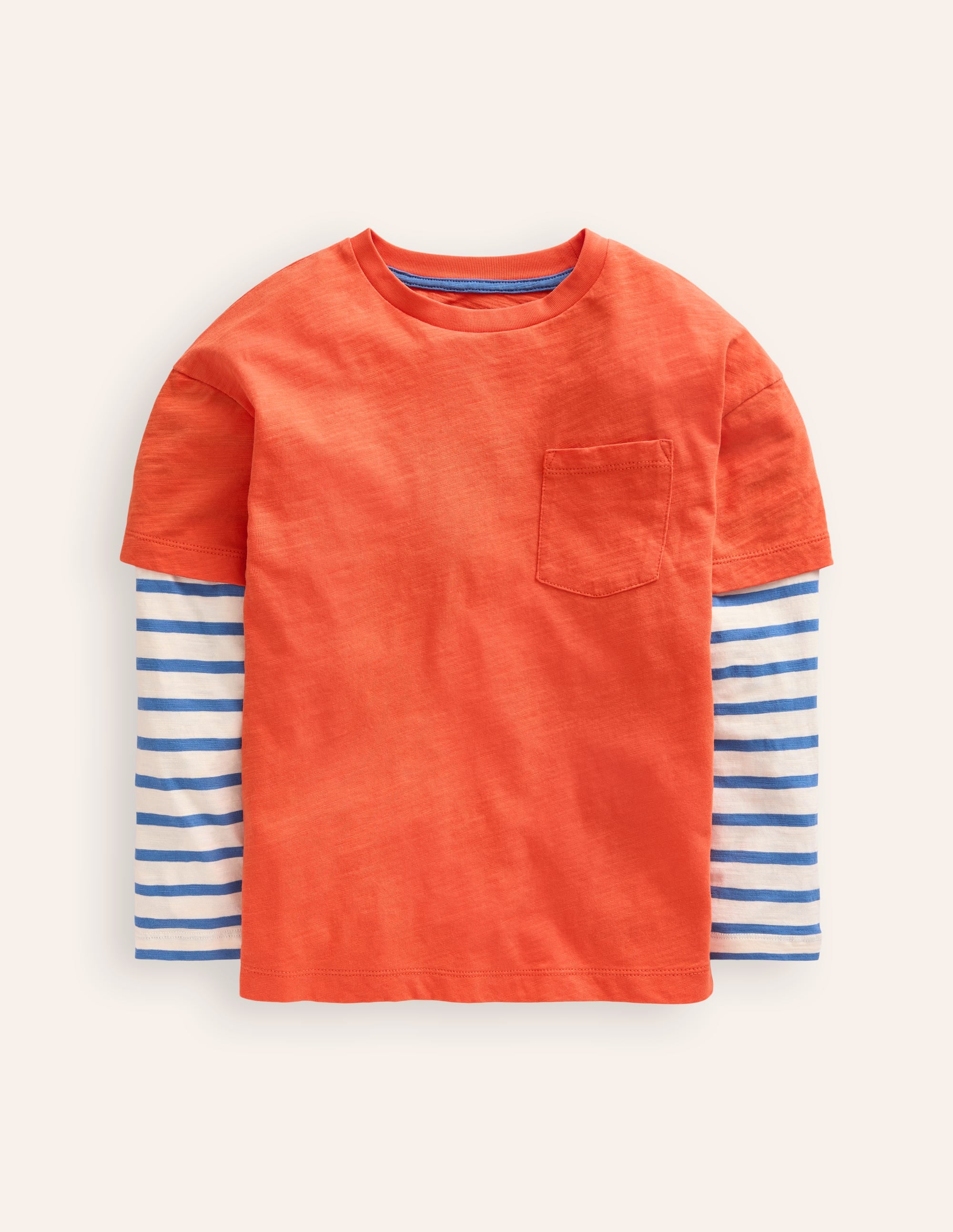  Mock Sleeve T-Shirt-Terracotta Orange、mySite、ashleygrahame