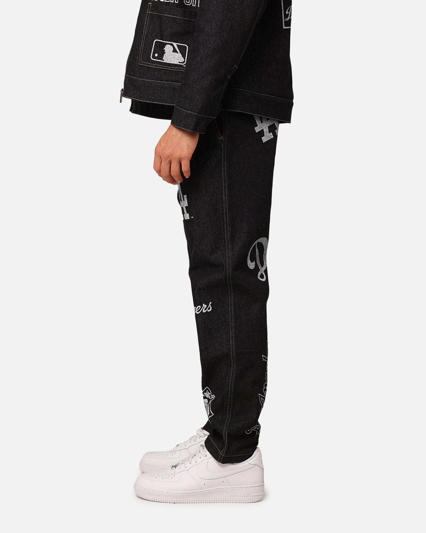 Majestic Athletic Los Angeles Dodgers Etched Denim Jeans Washed Black Denim、mySite、zt4zffjzw