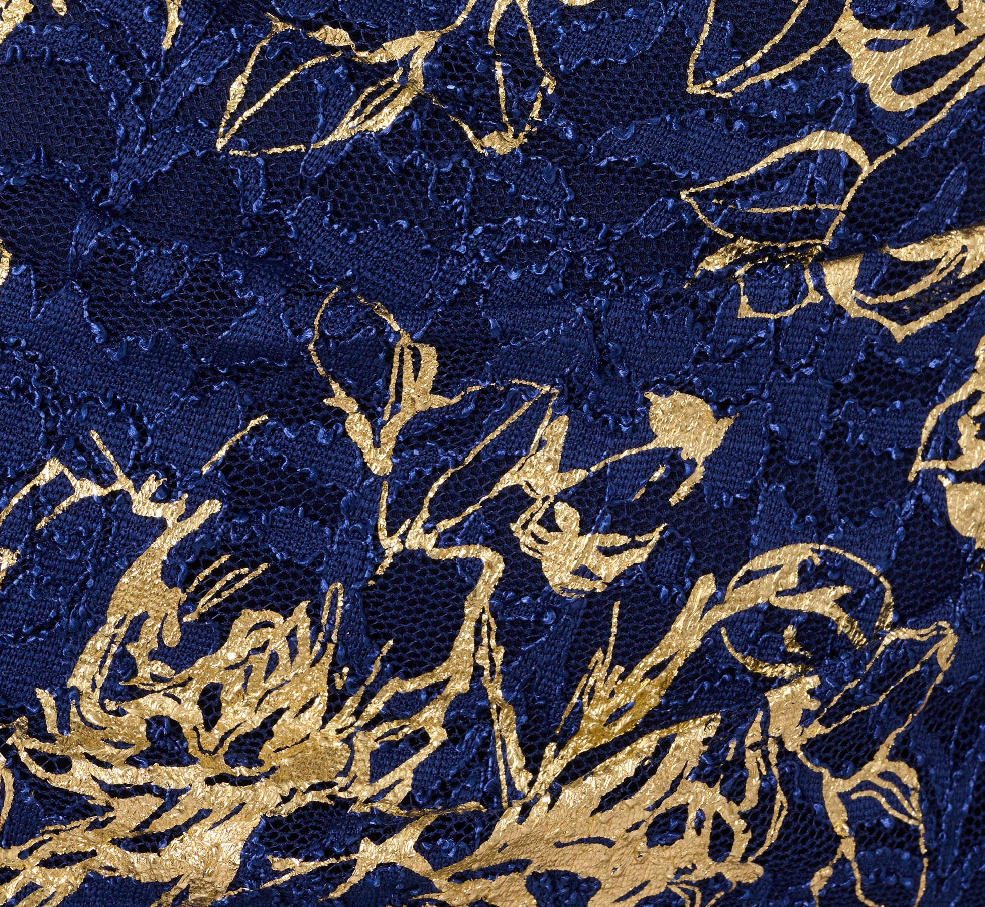 Cap Sleeve Foil Lace Sheath Dress In Navy Gold、mySite、solidvoid