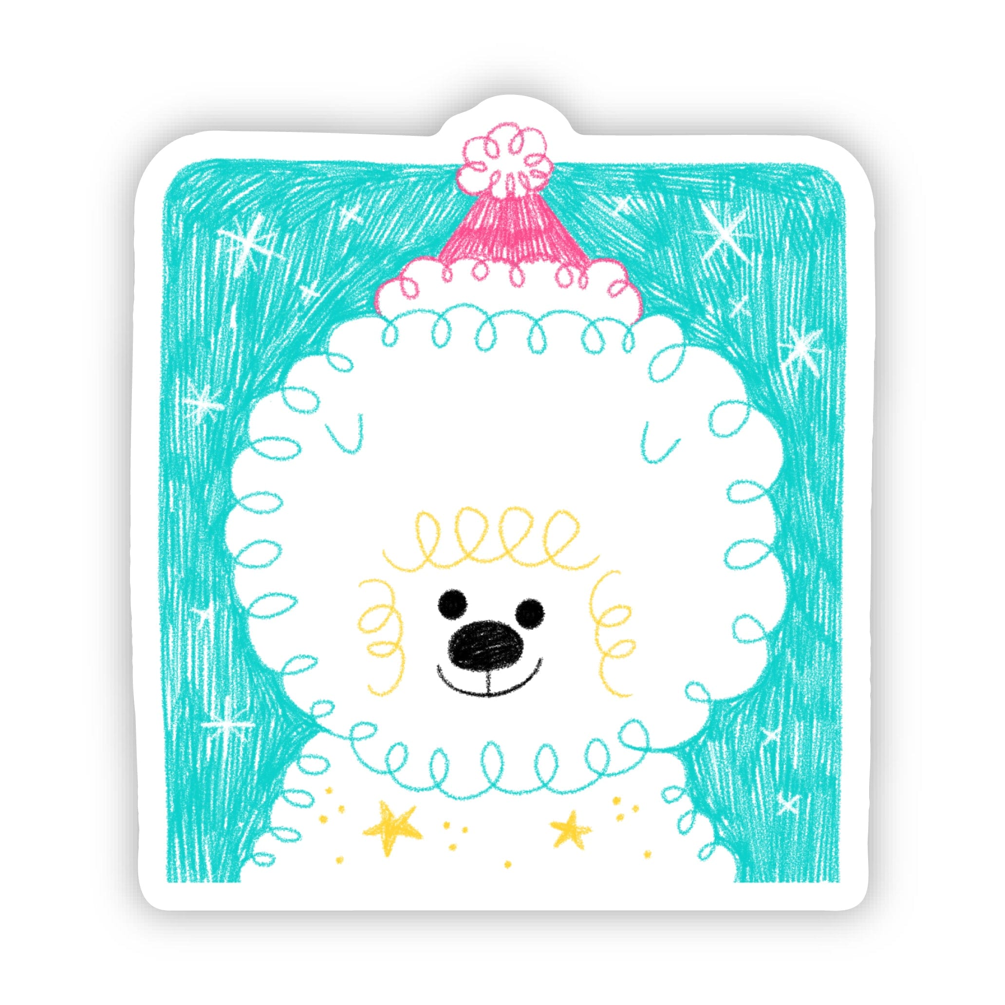  Cute Poodle Dog In Beanie Christmas Sticker、mySite、elrpsem3k