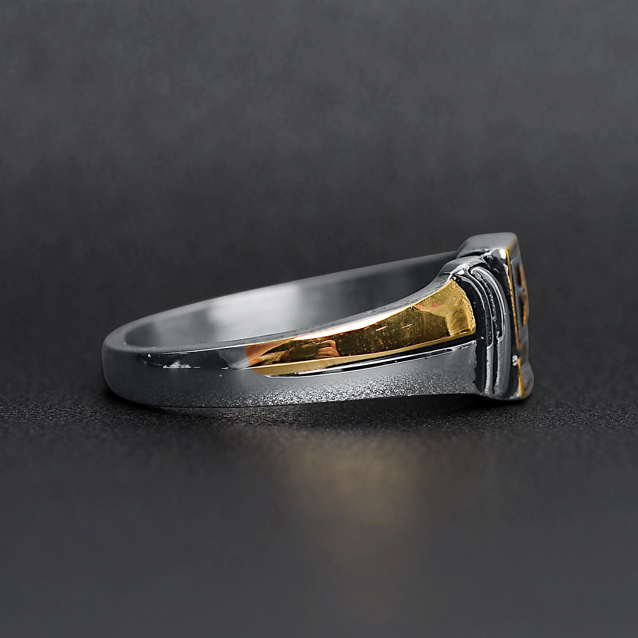 18K Gold PVD Stainless Steel United States Army Two Tone Women's Ring / MCR6015、mySite、dreamappss