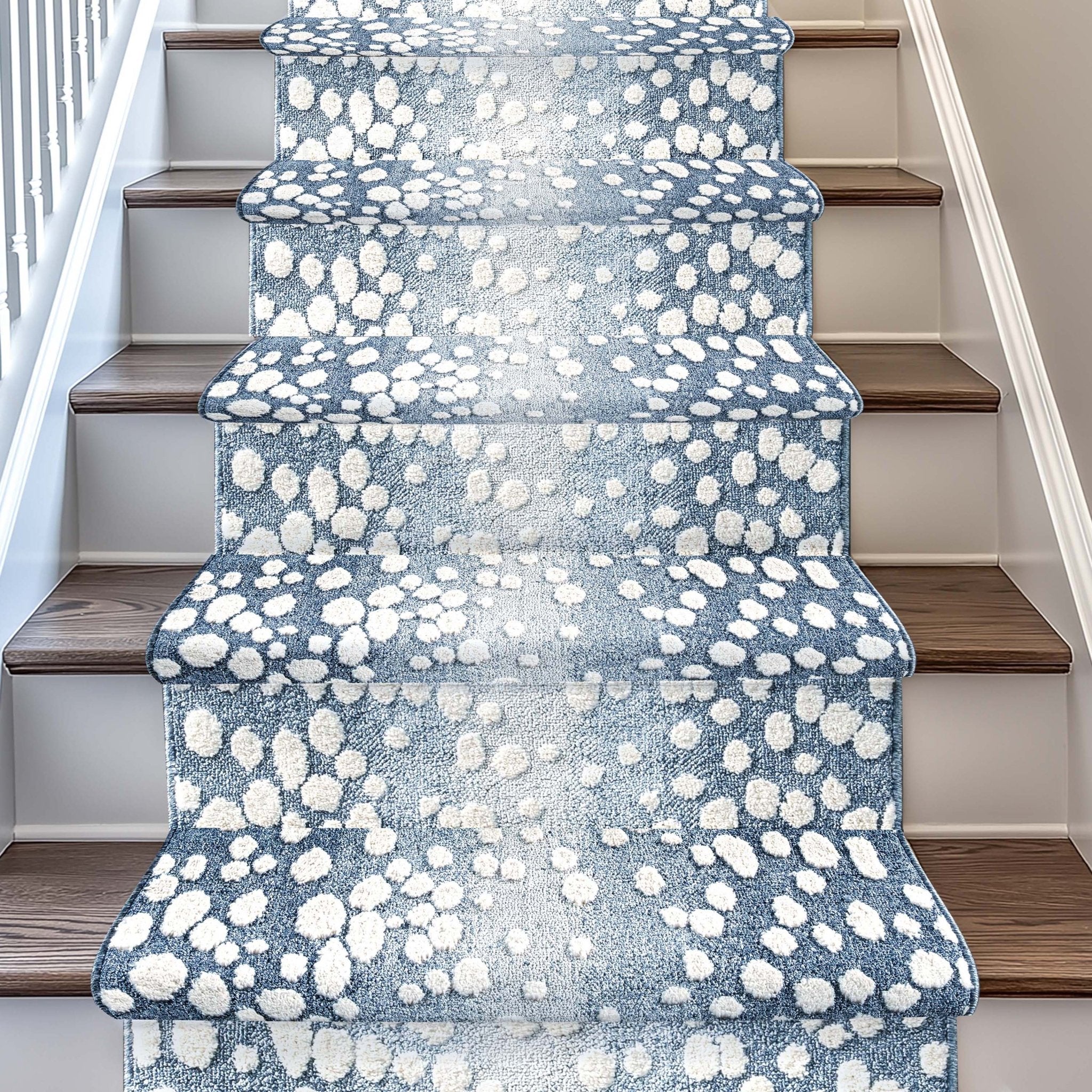 Custom Size Runner Petra Modern Blue Choose Your Width x Choose Your Length Hallway & Stair Runner Rug、mySite、gigharbornorthrealestate