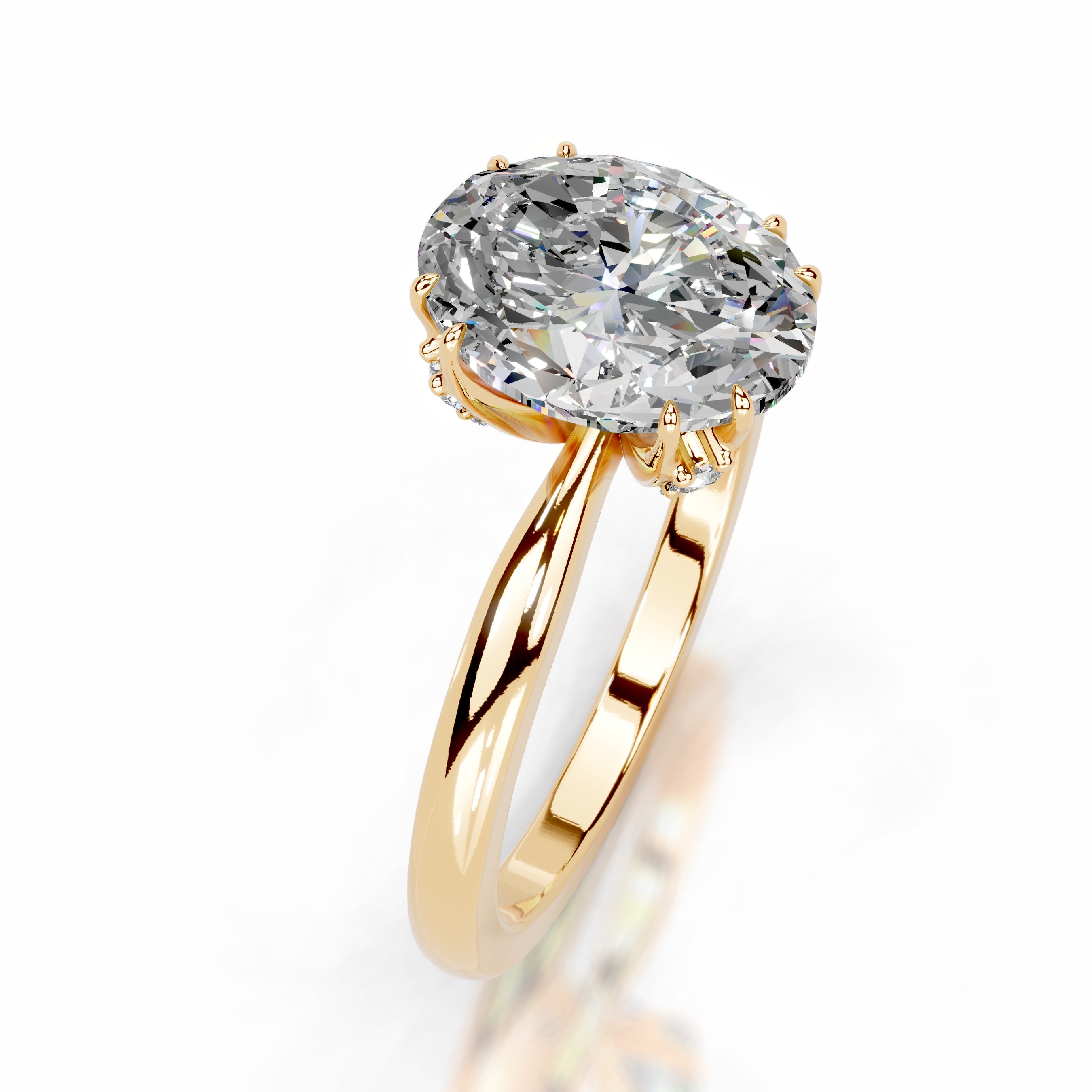 Ballina Moissanite & Diamond Ring - 18K Yellow Gold、mySite、hinf8tx79