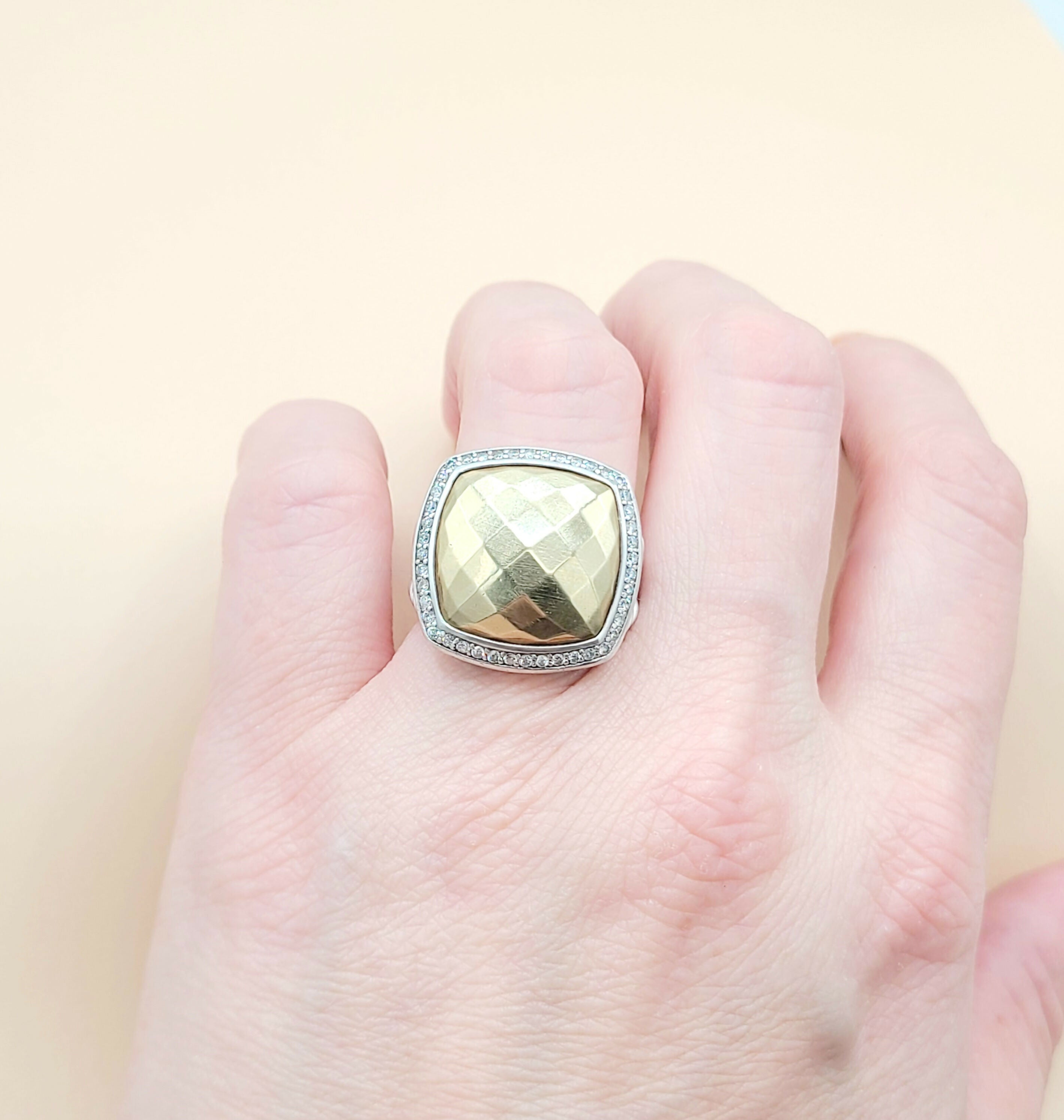 David Yurman Albion Gold Dome Diamond Ring 17mm、mySite、hinf8tx79