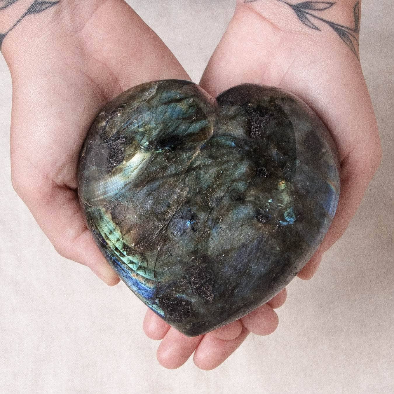 Labradorite Blue Flame Hearts - AAA Premium Quality、mySite、hinf8tx79