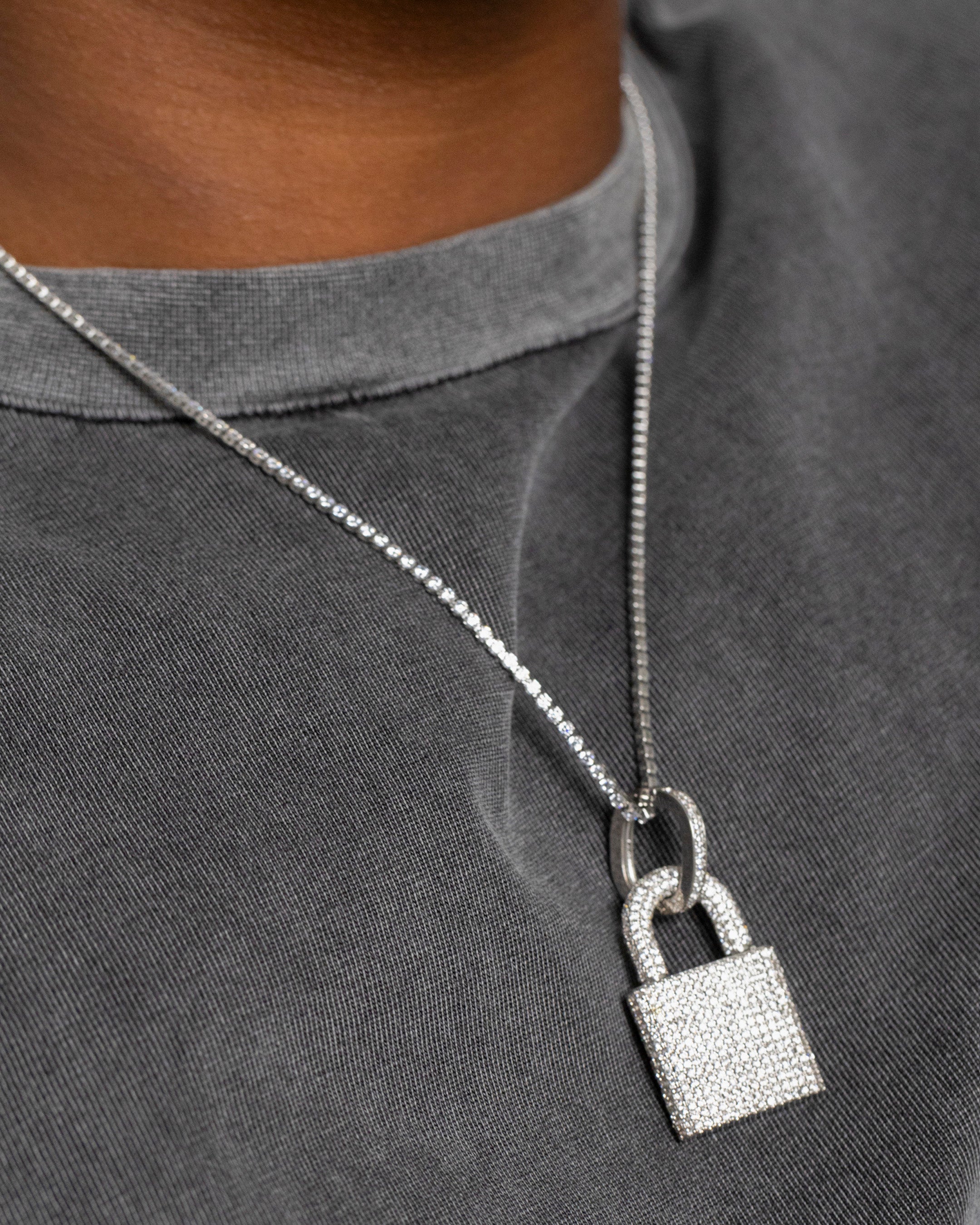 NXS Iced Padlock Pendant Iced White Gold、mySite、zt4zffjzw