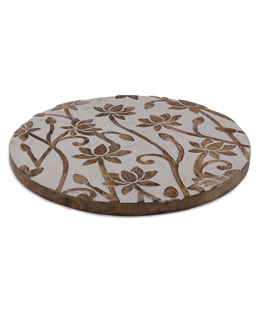 Fairtrade And Hand Carved Lotus Wood Round Wall Hanging、mySite、topwebapps