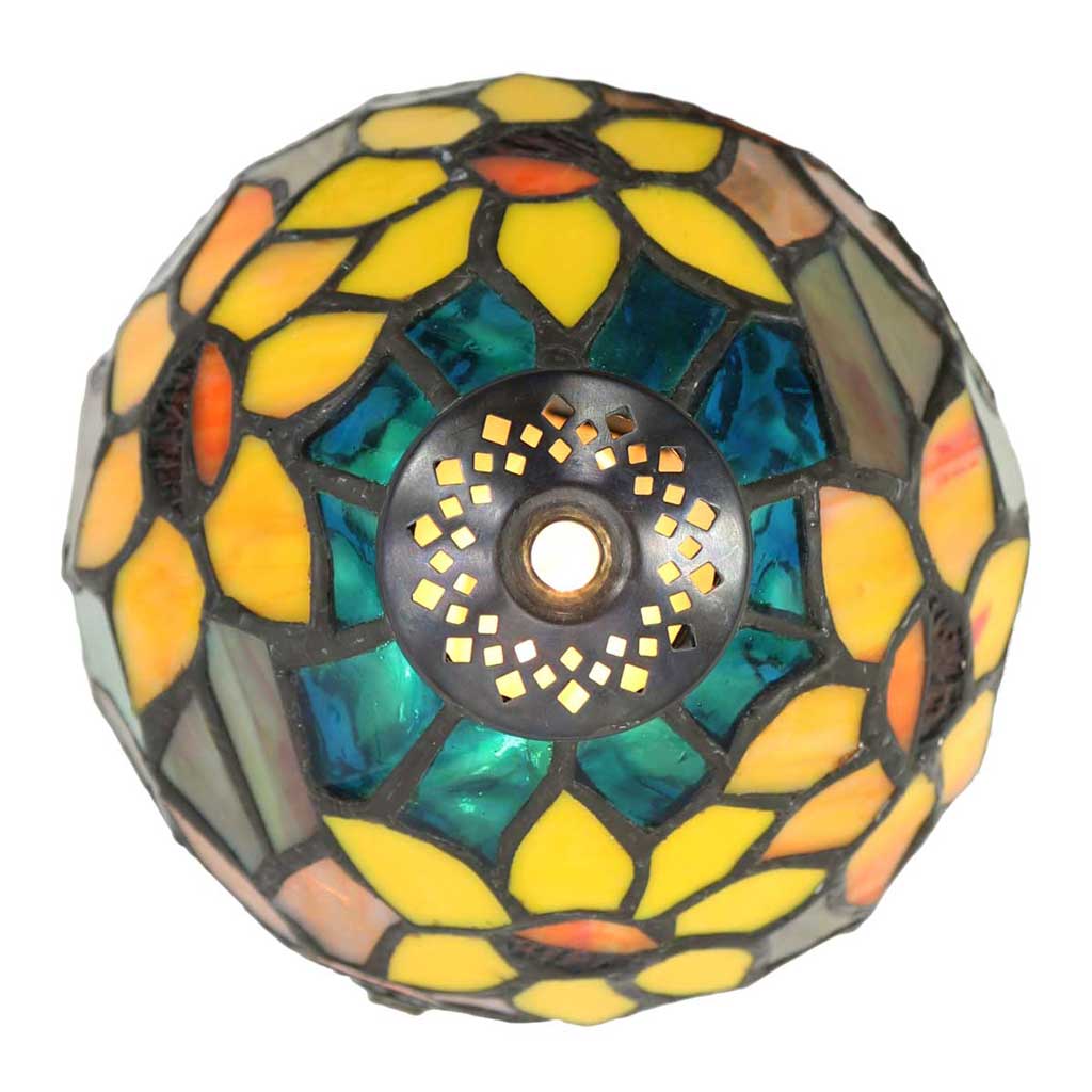 Sunflower Stained Glass Accent Table Lamp、mySite、g9winljtr