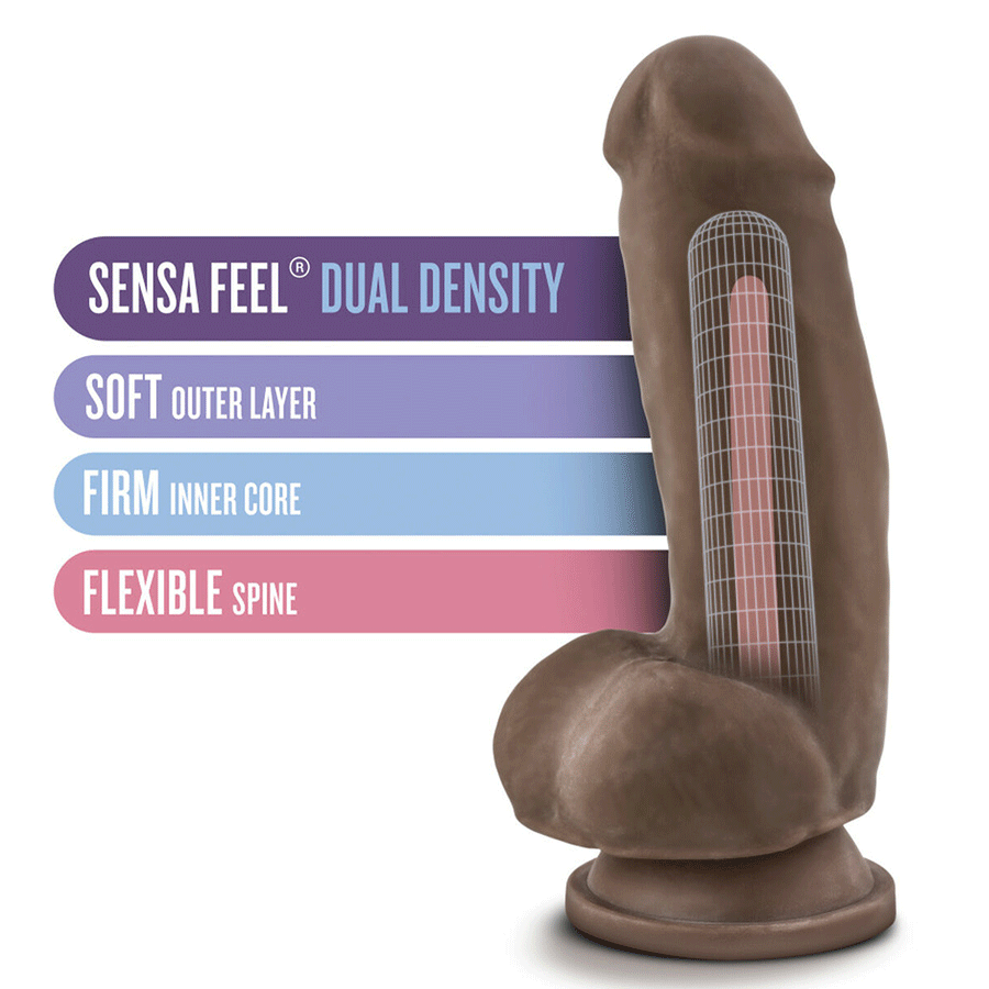Au Naturel Realistic Fat Boy 7 Inch Brown Anal Dildo with Balls by Blush Novelties、mySite、bottomscart