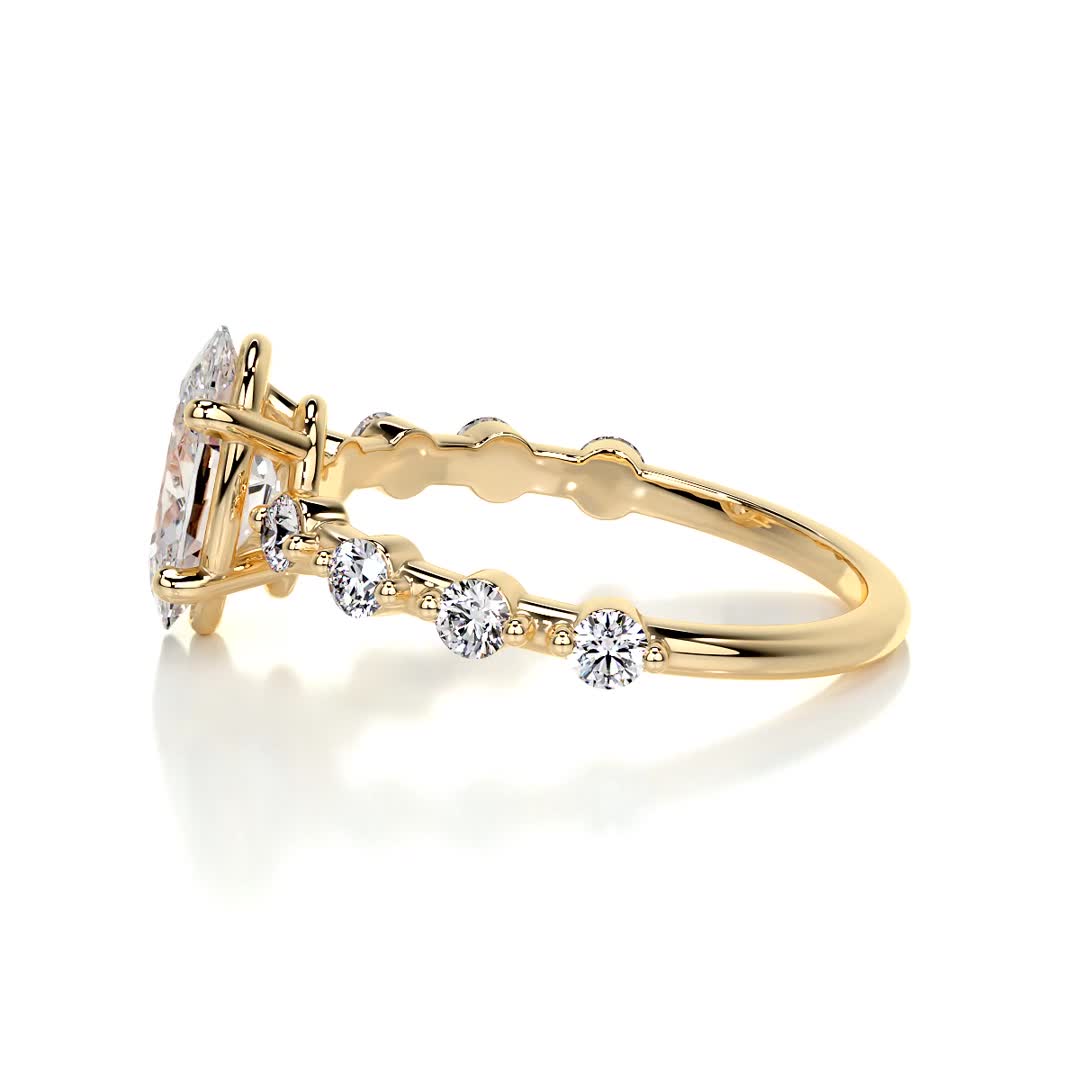 Bell Diamond Engagement Ring -18K Yellow Gold (RTS)、mySite、hinf8tx79