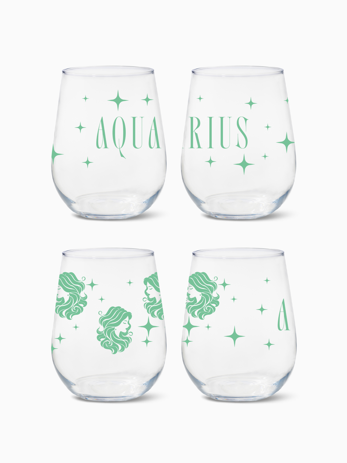 Aquarius - RESERVE 16oz Stemless Wine Tritan Copolyester Glass、mySite、camillekostekn