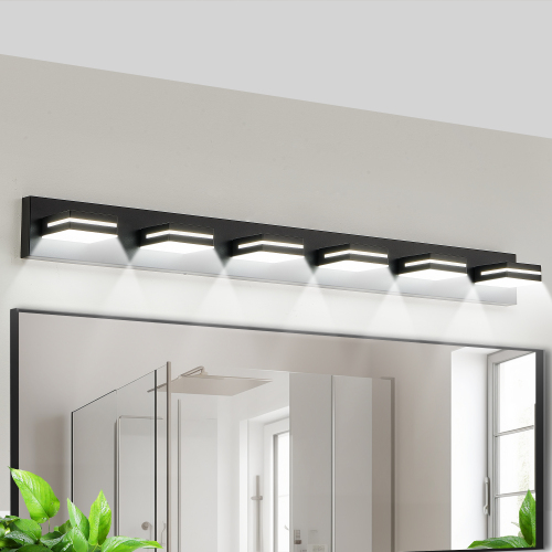 Modern Chrome LED Vanity Light, 5-Lights Wall Sconce for Bathroom and Mirror, Sleek Minimalist Design, Energy-Efficient, Easy to Install、、eastwooduniform