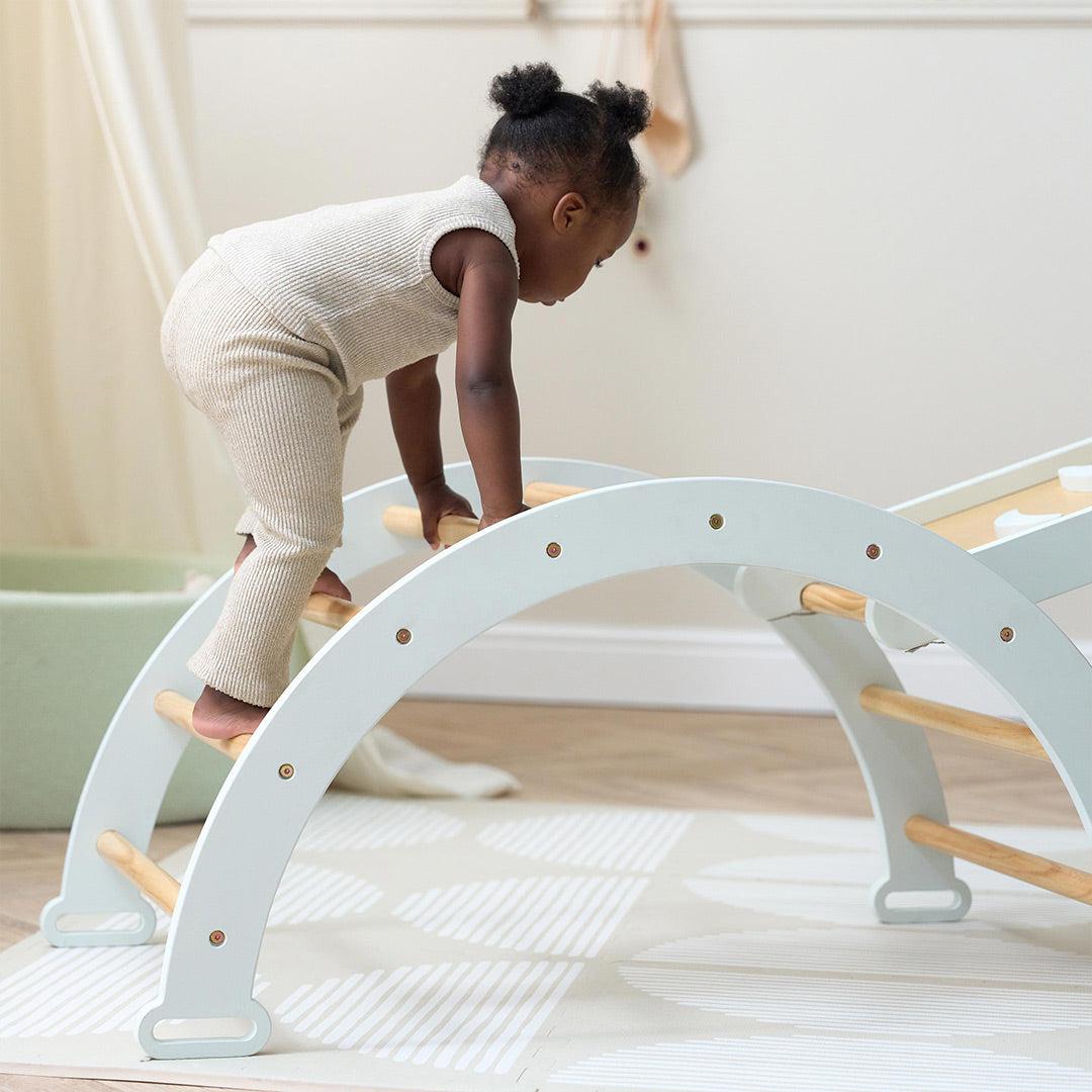  Tutti Bambini Scala Montessori 3 In 1 Pikler Climbing Frame With Climbing Wall - Sea Mist、mySite、merchandisen