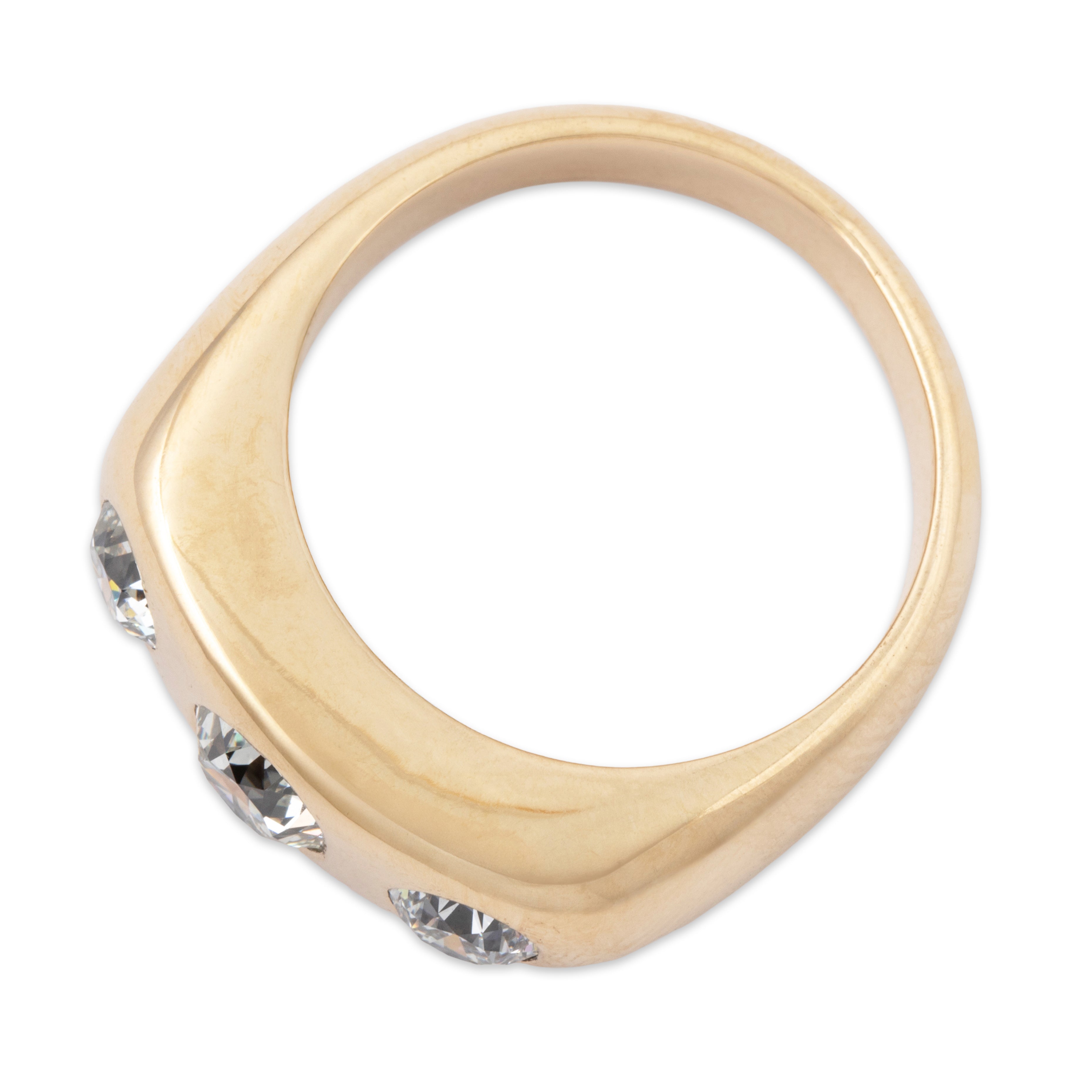 Vintage 14k Yellow Gold 1.82cttw Diamond Flush Set Trio of Brilliance Ring 8.75、mySite、hinf8tx79