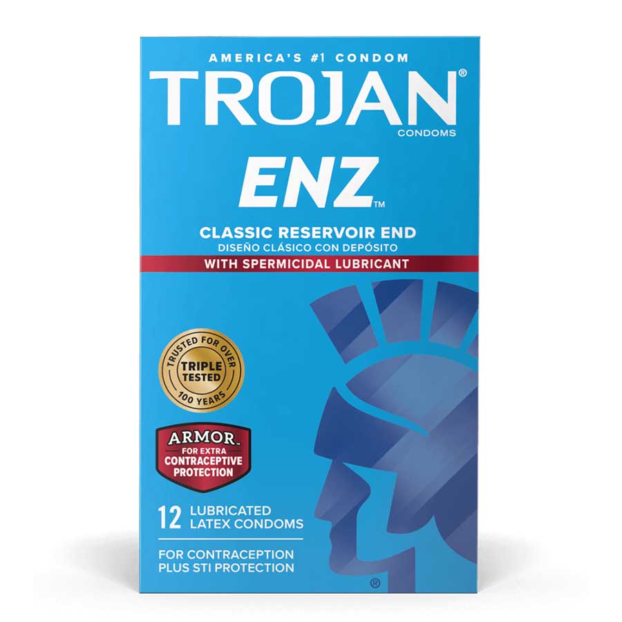 Trojan ENZ Armor Latex Condoms with Spermicidal Lubricant 12 Pack、mySite、bottomscart