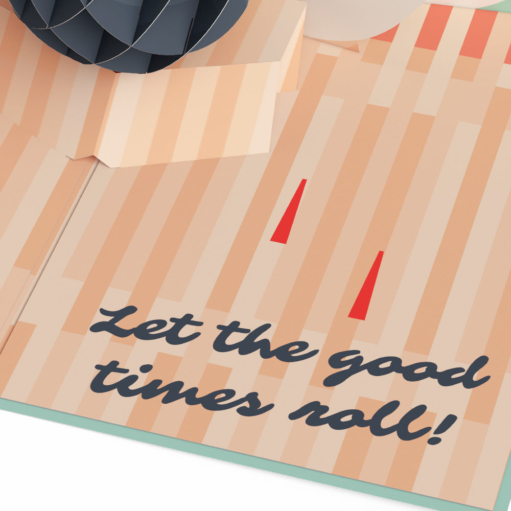 Retro Bowling Birthday Pop-Up Card、mySite、solidvoid