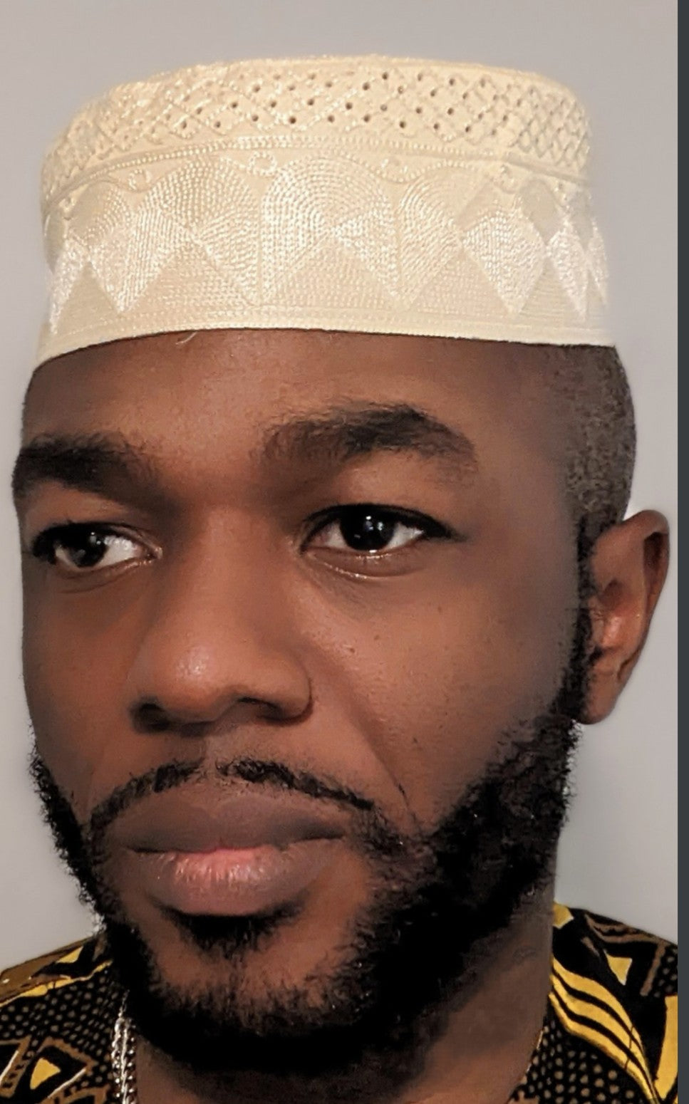 Cream Maikudi Kofia Hat African Embroidered Kufi Cap、mySite、solidvoid