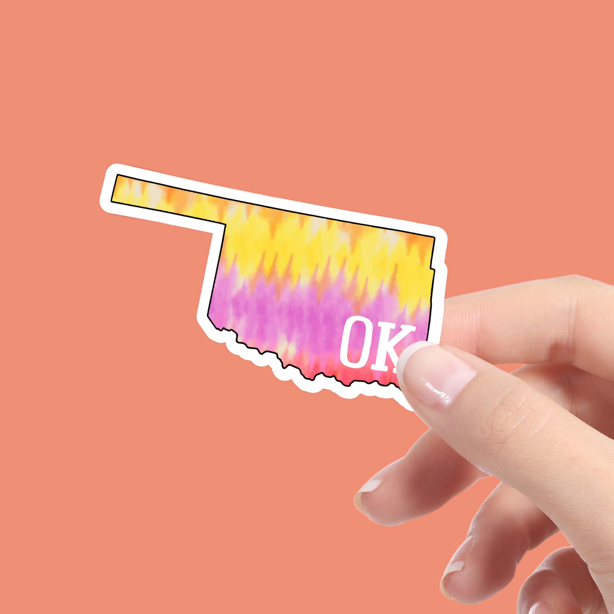  Oklahoma Tie Dye Stripes Sticker、mySite、elrpsem3k