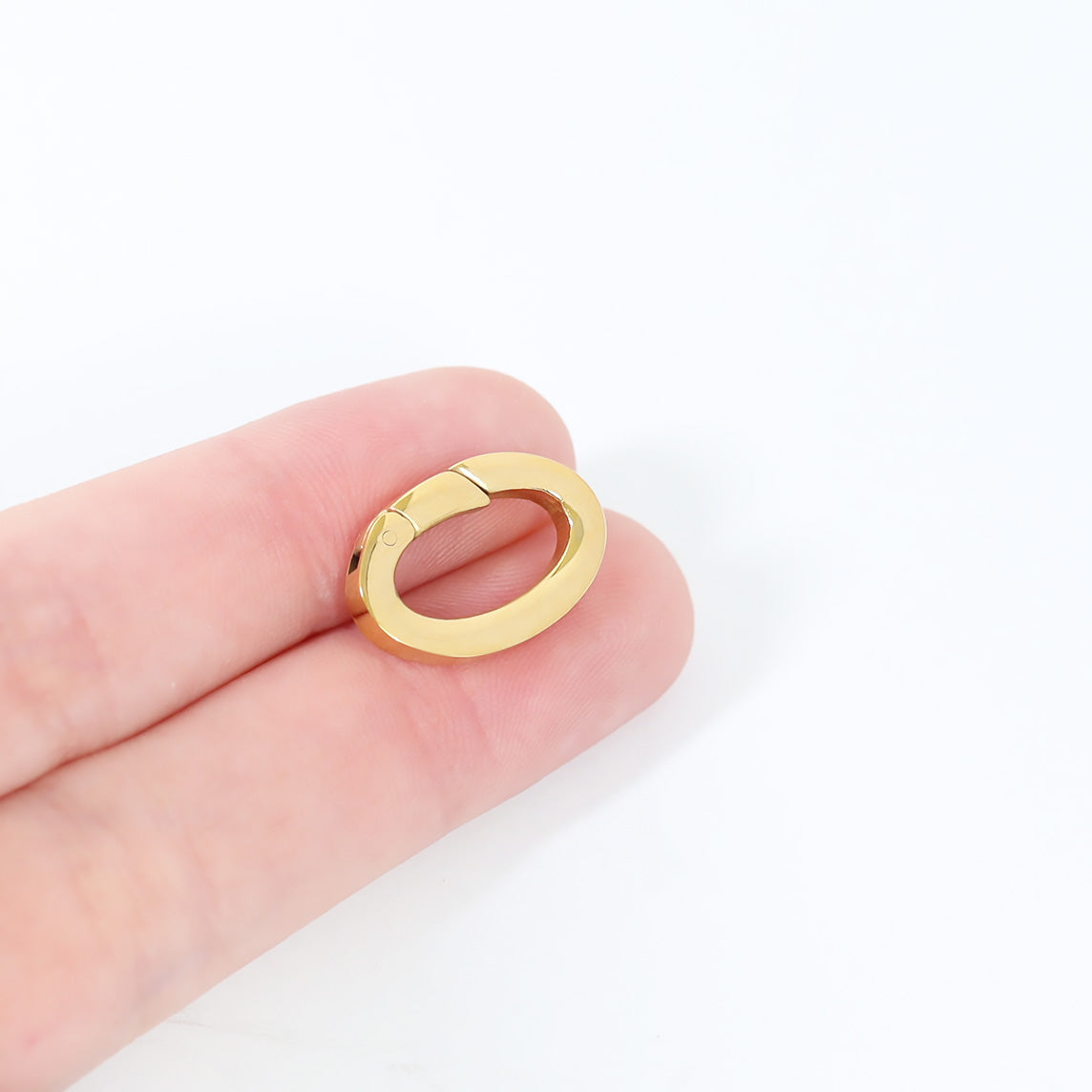 18K Gold PVD Stainless Steel Flat Oval Carabiner / ENC0038、mySite、dreamappss