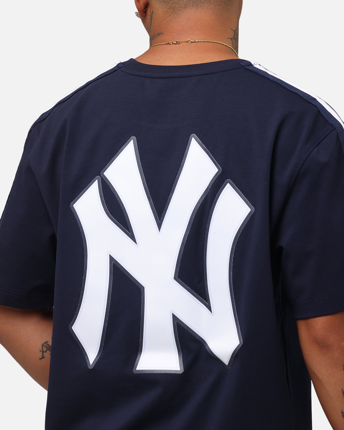 Pro Standard New York Yankees Classic Mesh Striped T-Shirt Midnight Navy、mySite、zt4zffjzw