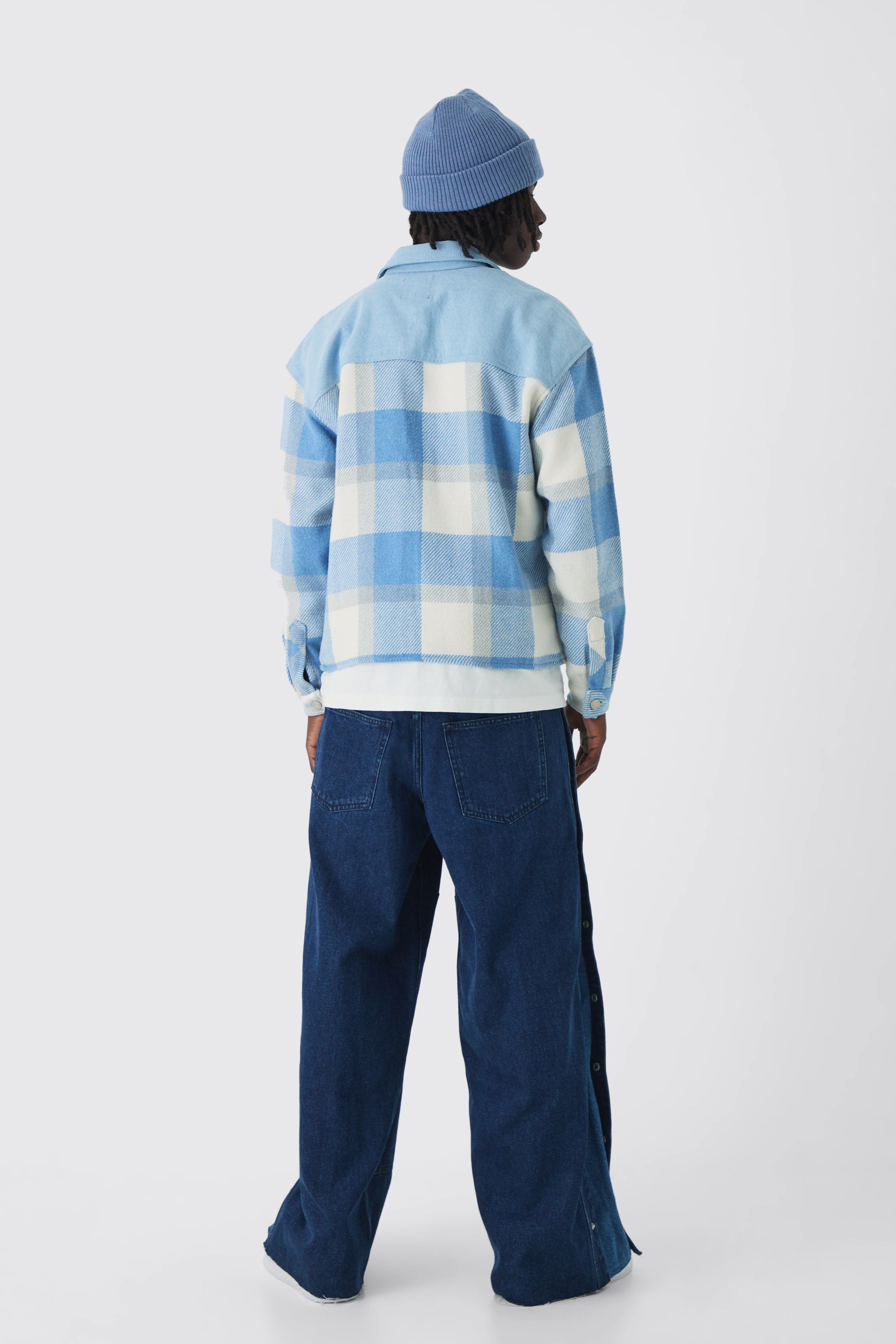  Boohooman Extreme Baggy Rigid Double Layered Jeans Mid Blue、mySite、justintrudeaud