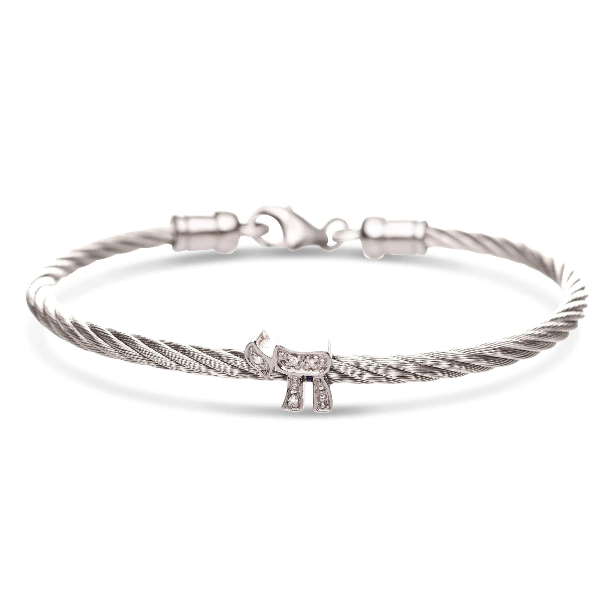 Chai Diamond Stacking Cable Bracelets - Rose Gold, Gold, Silver or Black、mySite、topwebapps
