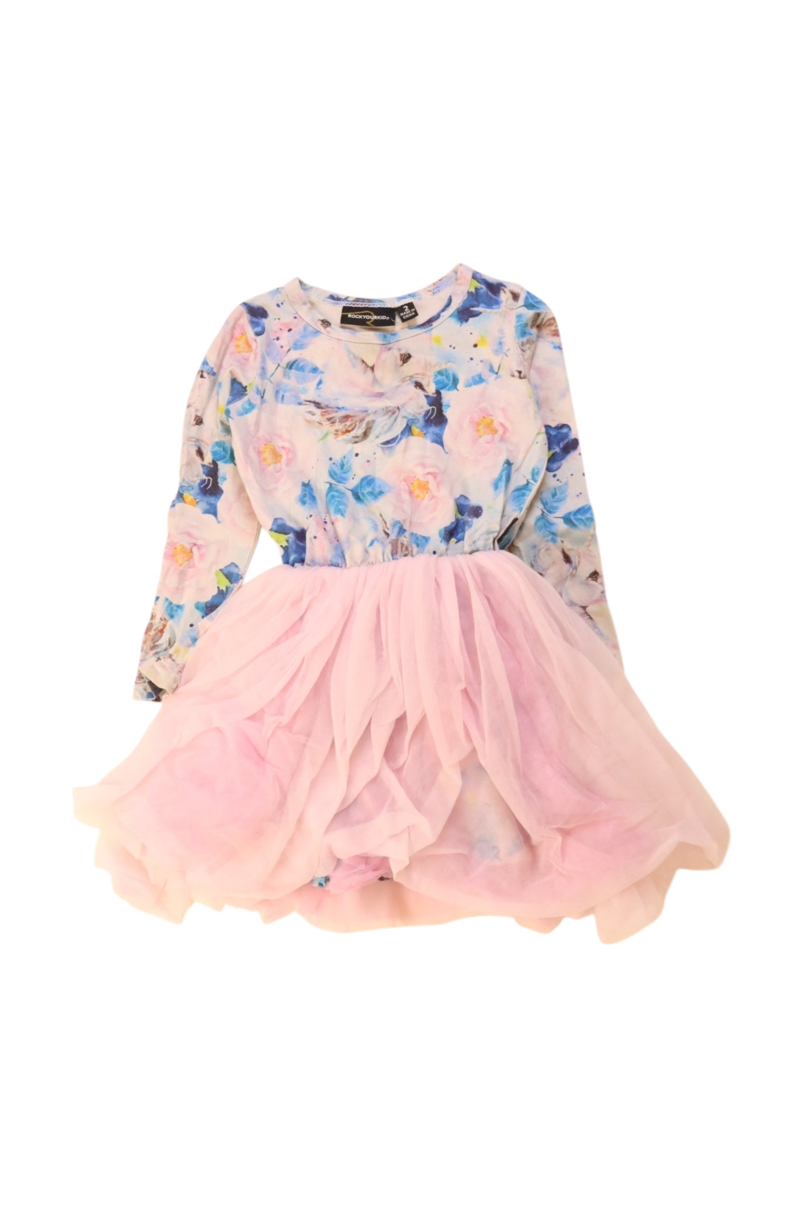 Rock Your Kid Floral Long Sleeve Dress 2T、mySite、g9winljtr