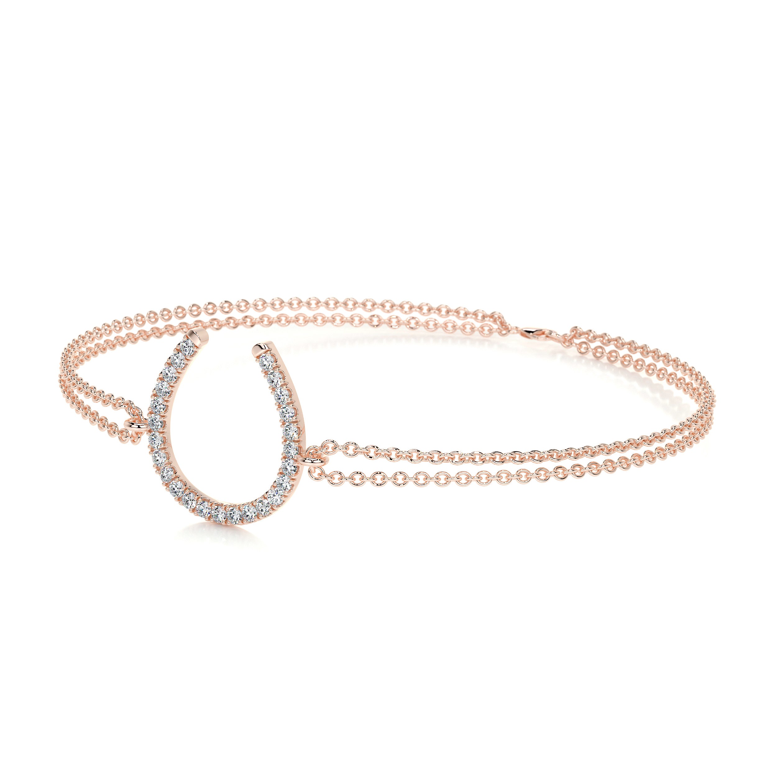 Horseshoe Diamonds Bracelet (0.20 Carat) -14K Rose Gold、mySite、hinf8tx79