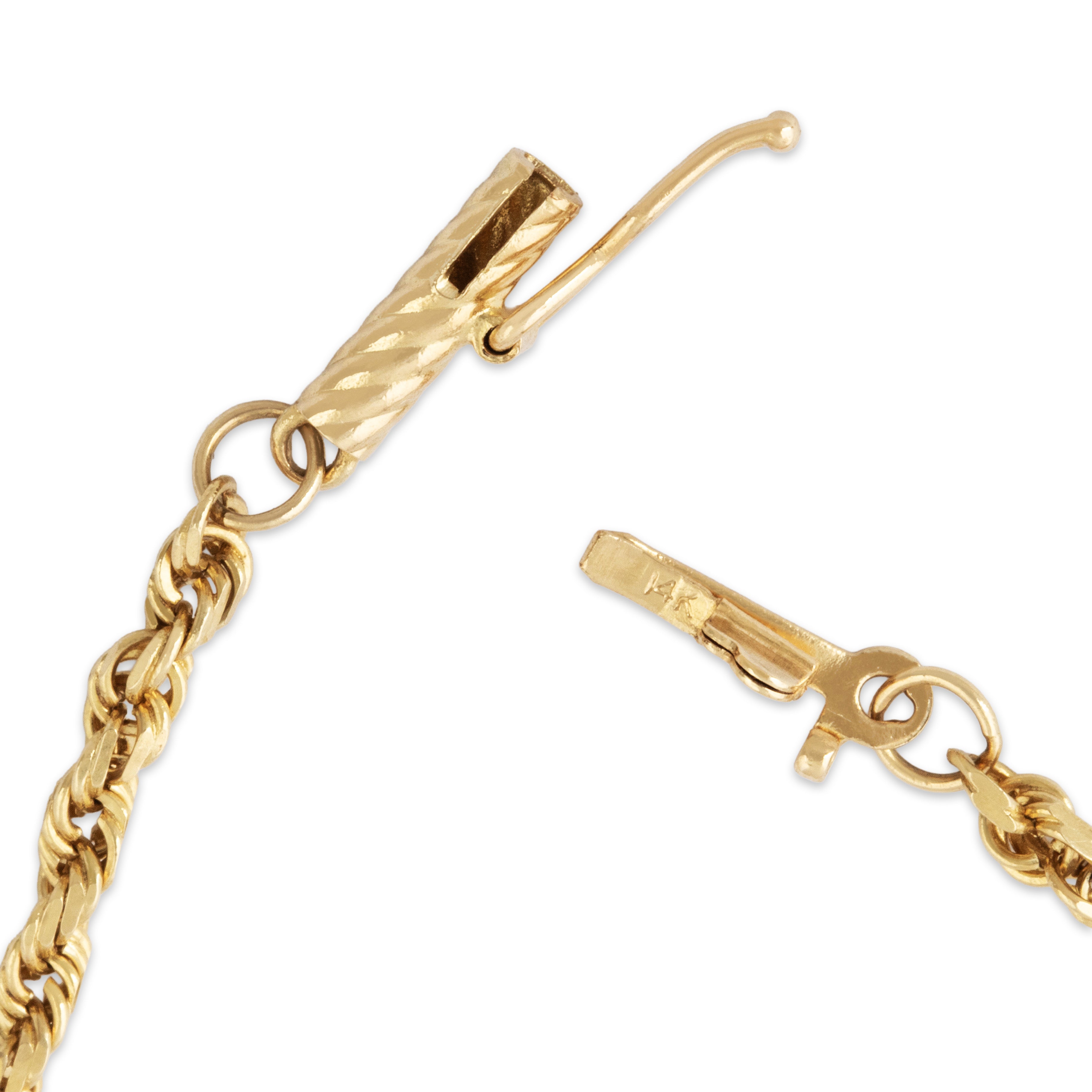Vintage 14k Yellow Gold Classic Rope Chain Necklace 19、mySite、hinf8tx79