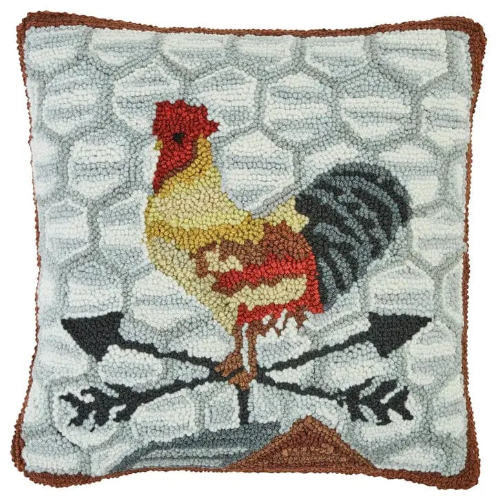 Break of Day Rooster Hooked 18 Pillow Cover、mySite、g9winljtr