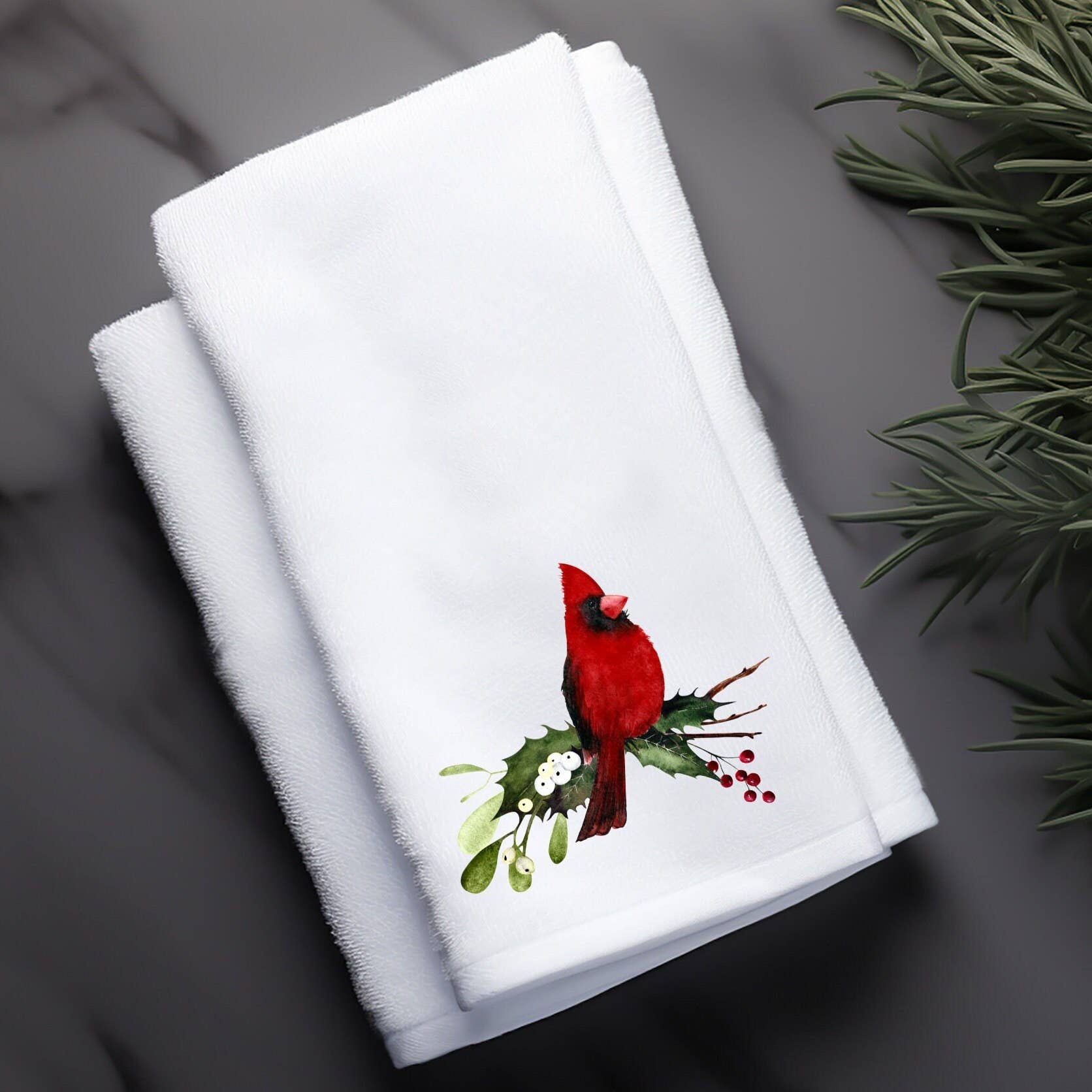 Holiday Cardinal Microfiber Finger Towel for Nature Lovers、mySite、g9winljtr