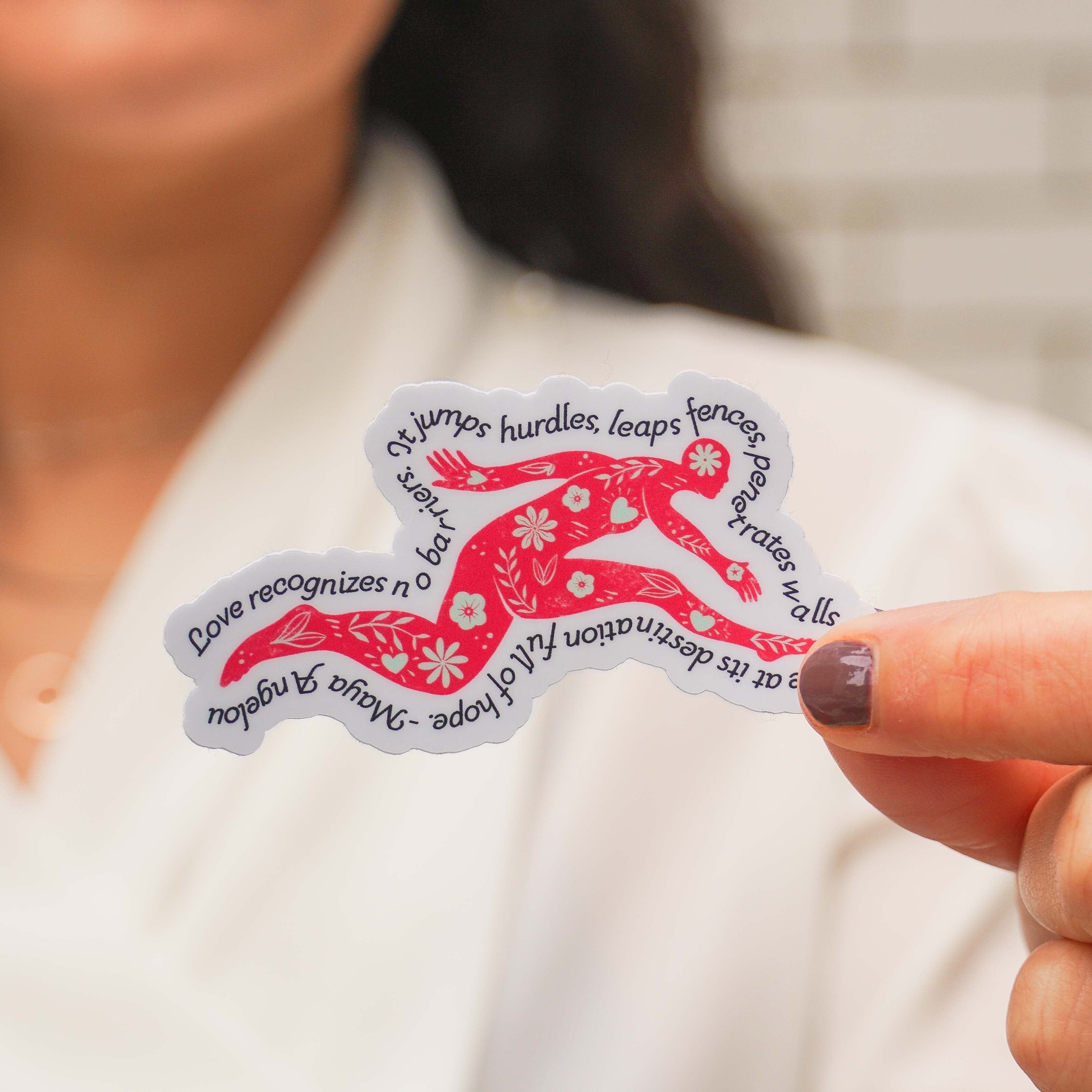  Love Recognizes No Barriers Quote Sticker - Pink、mySite、ghnorth