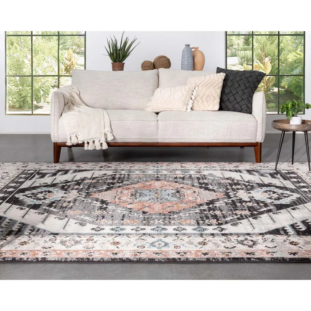 Julita Vintage Bohemian Aztec Tribal Black Rug、mySite、gigharbornorthrealestate