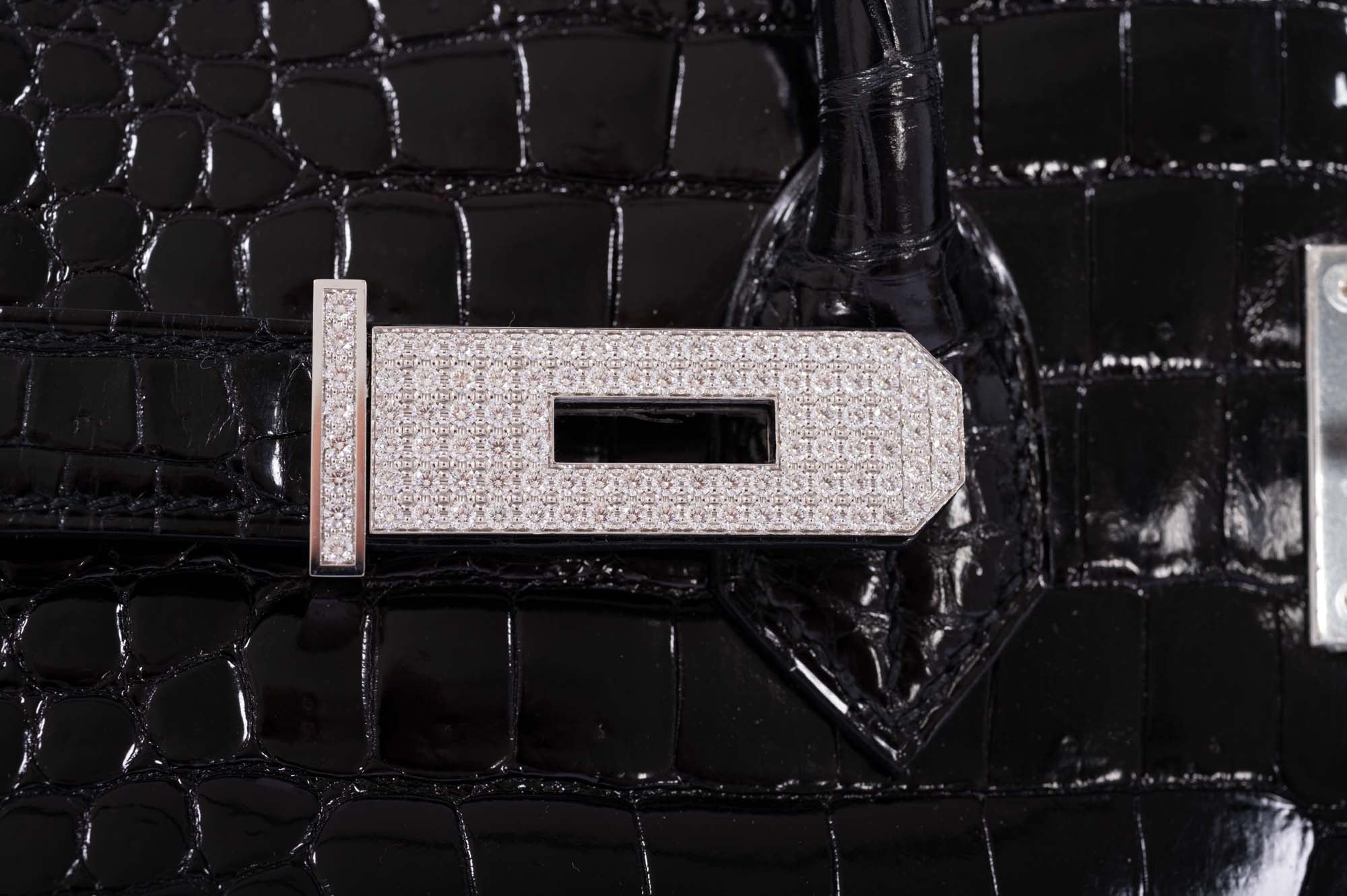 Hermès Birkin 35 Black Shiny Porosus Crocodile 18K White Gold and Diamond Hardware、mySite、garminoutage.com