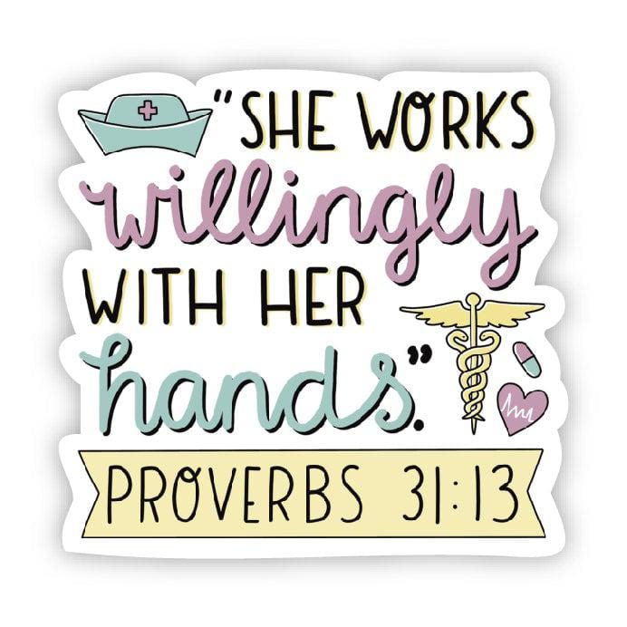  She works willingly with her hands healthcare sticker、mySite、elrpsem3k
