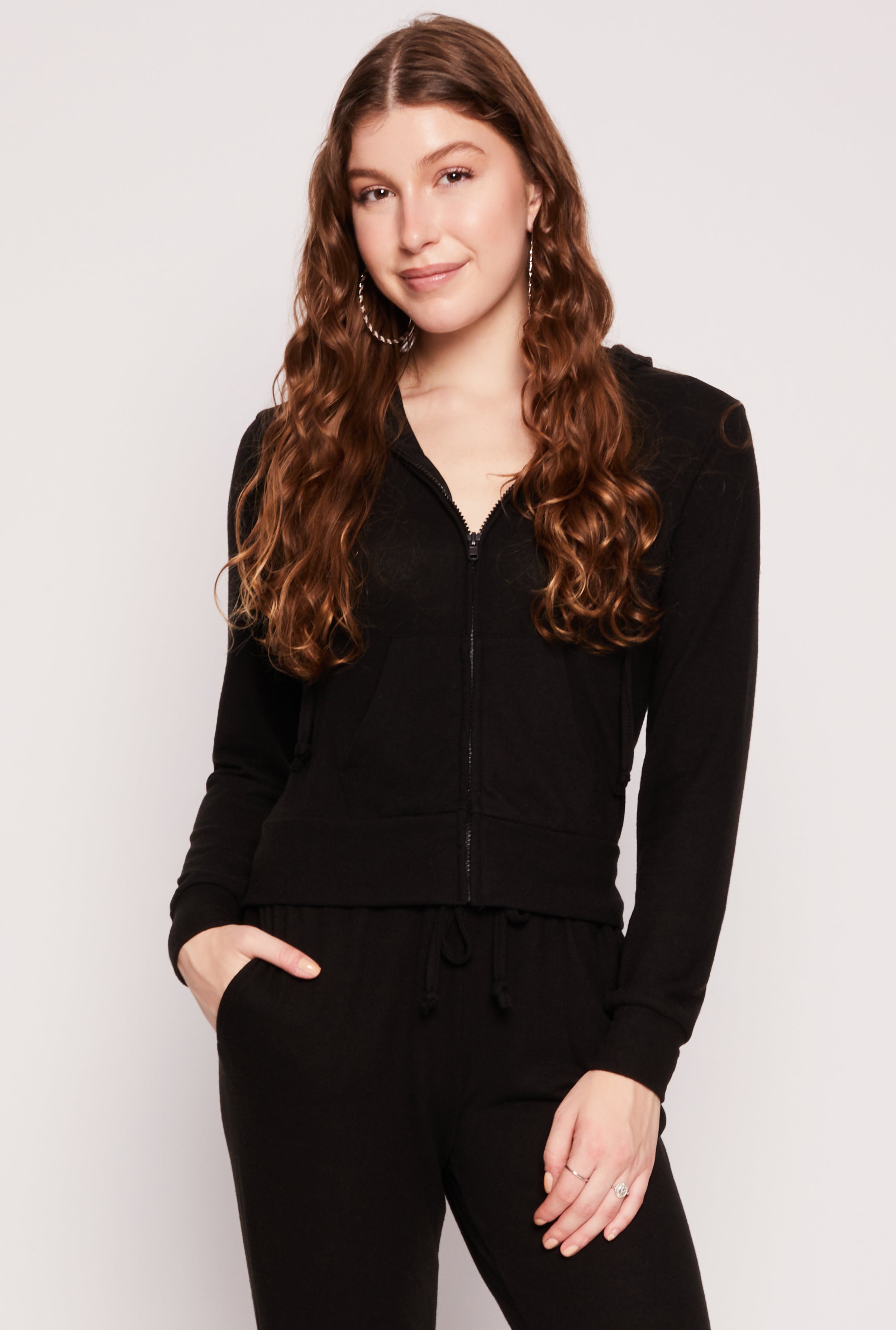 Daisy Brushed Knit Zip Front Hoodie、mySite、camillekostekn