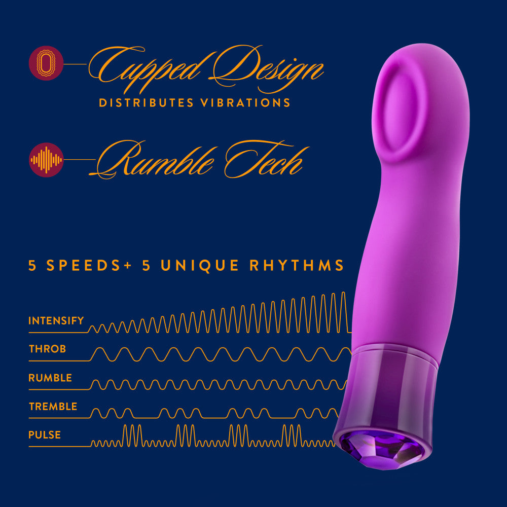 Oh My Gem By Blush® | Charm: 5.5 Inch Warming G Spot Stimulation Vibrator in Amethyst with Powerful RumboTech™ Technology、mySite、bottomscart