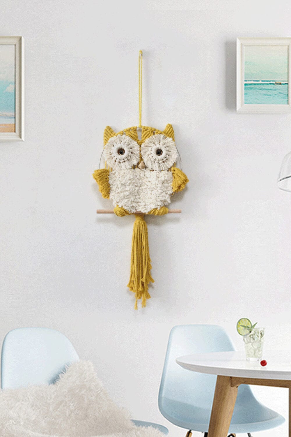 Hand-Woven Tassel Owl Macrame Wall Hanging、mySite、g9winljtr
