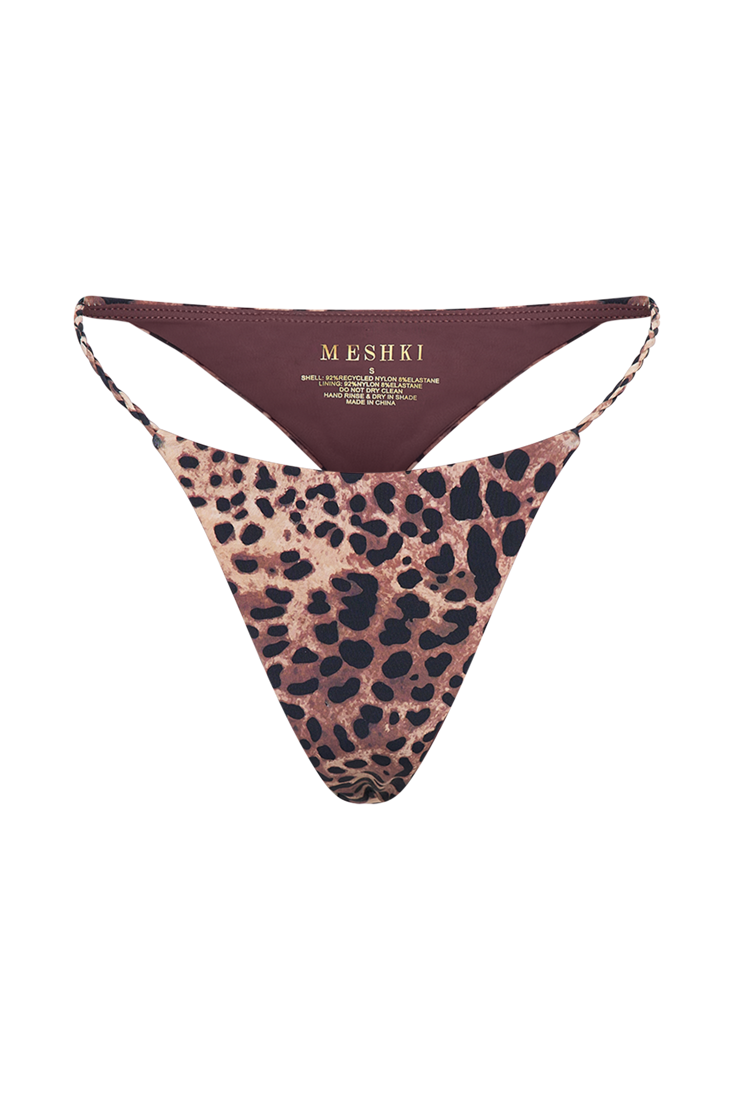 Melika Braided Bikini Bottoms - Leopard Print、mySite、solidvoid