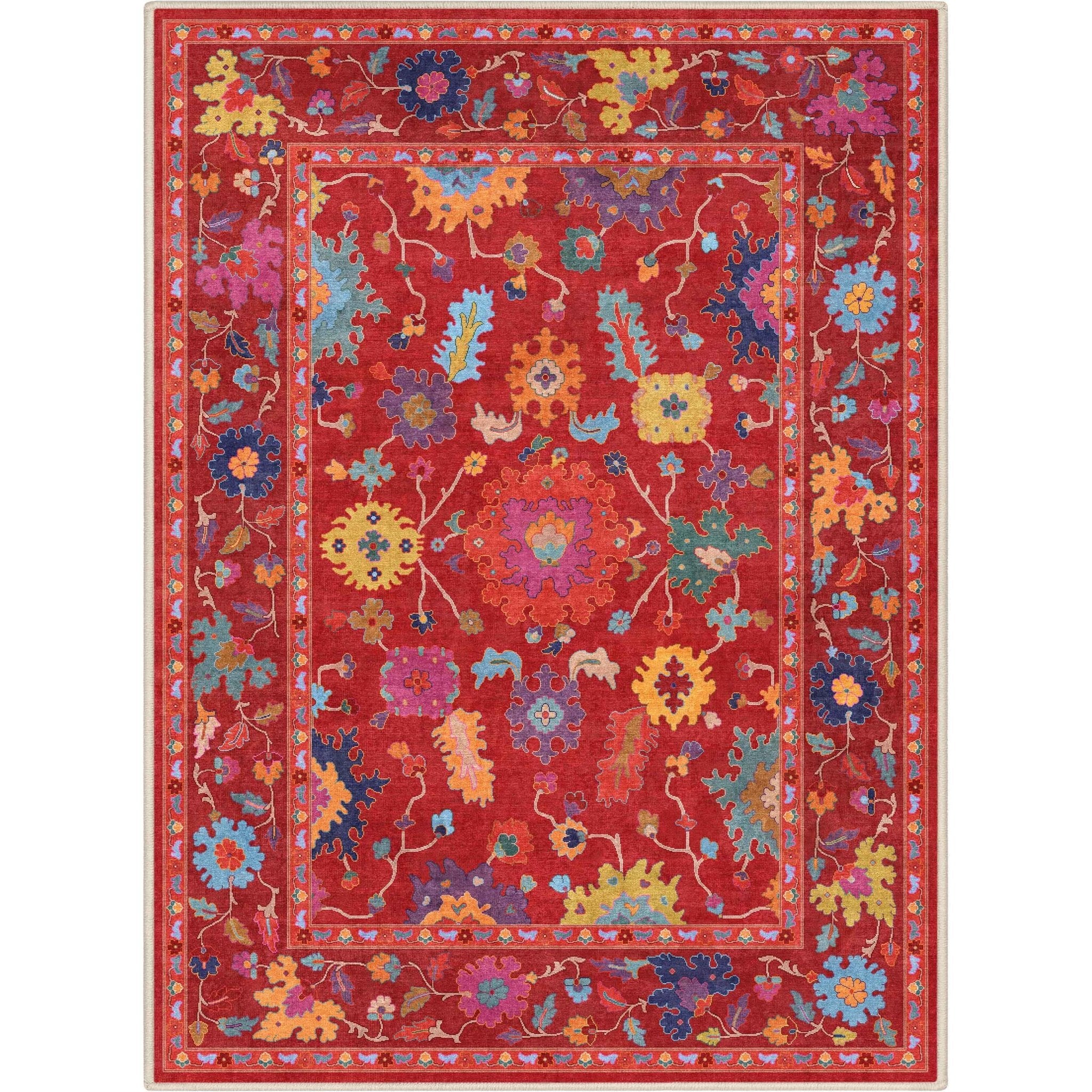 Bodrum Vintage Bohemian Floral Rug for Living Room Bedroom Dining Room ,Easy Clean、mySite、gigharbornorthrealestate
