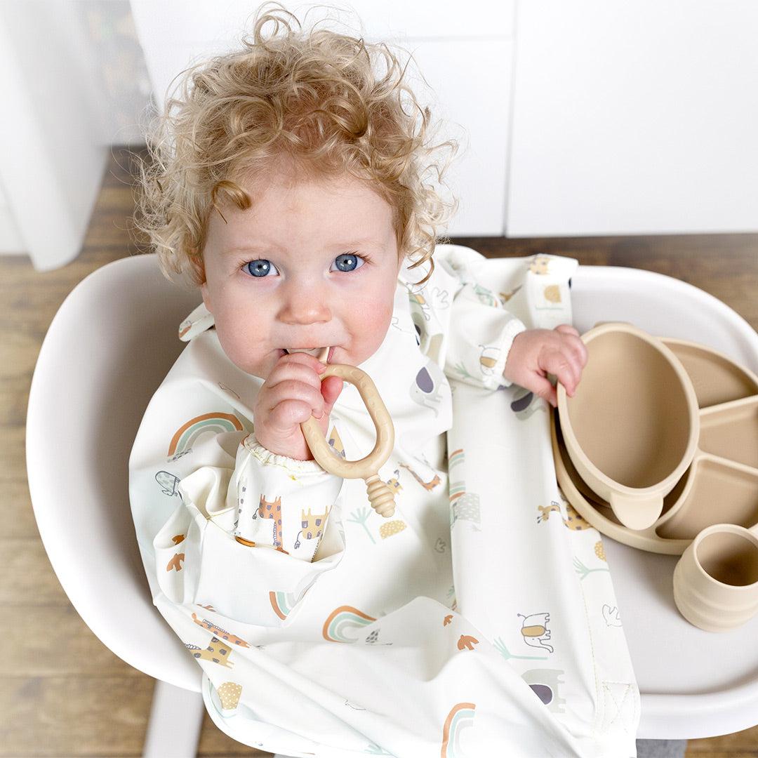  Bibado Long Sleeve Coverall Weaning Bib - Serengeti Spaghetti、mySite、merchandisen