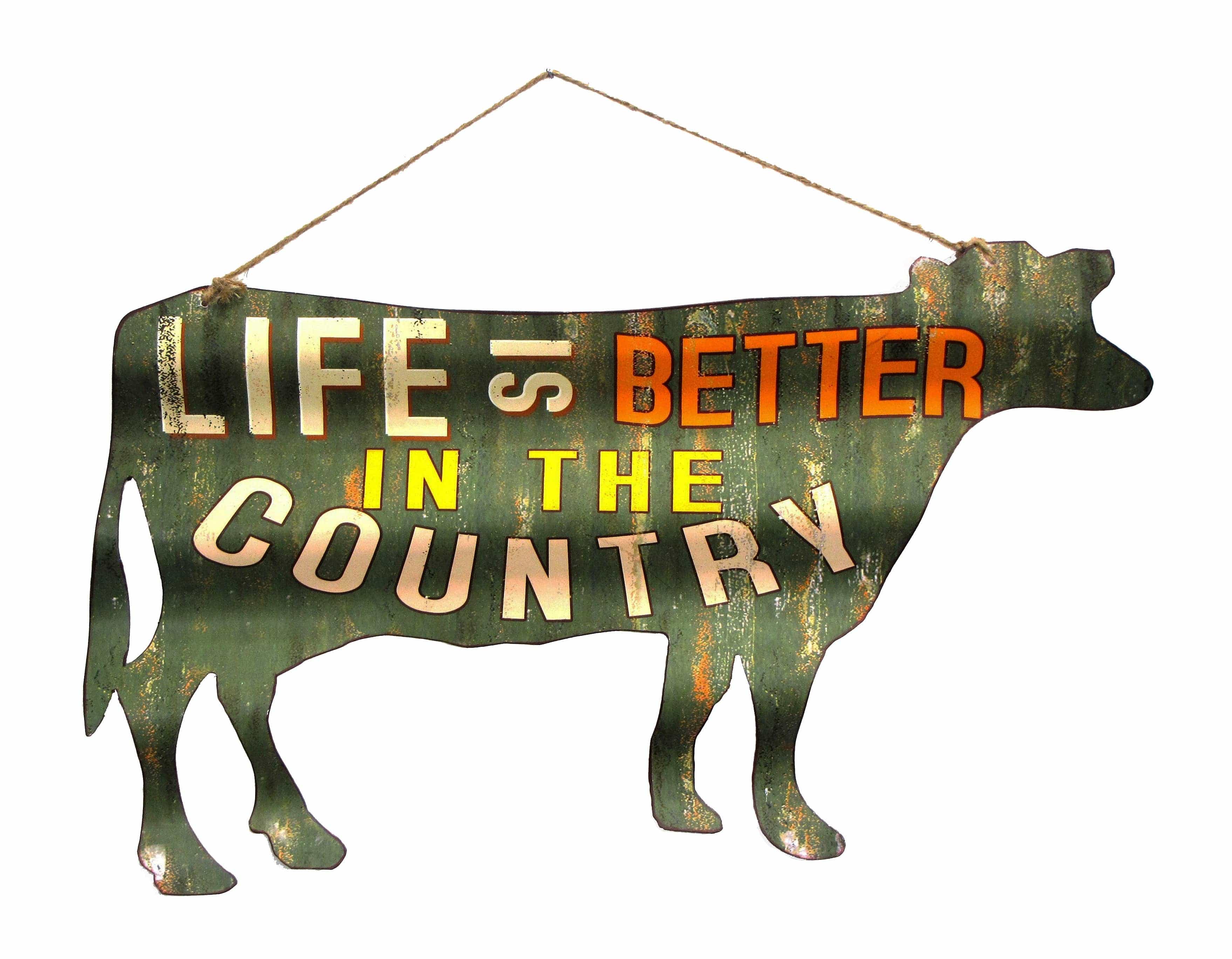 Corrugated Tin Cow Sign: Life is Better in the Country *、mySite、g9winljtr