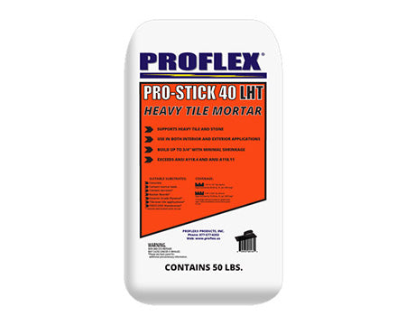 PROFLEX - PRO-STICK 40 LHT LARGE & HEAVY TILE MORTAR 50 LB BAG, WHITE