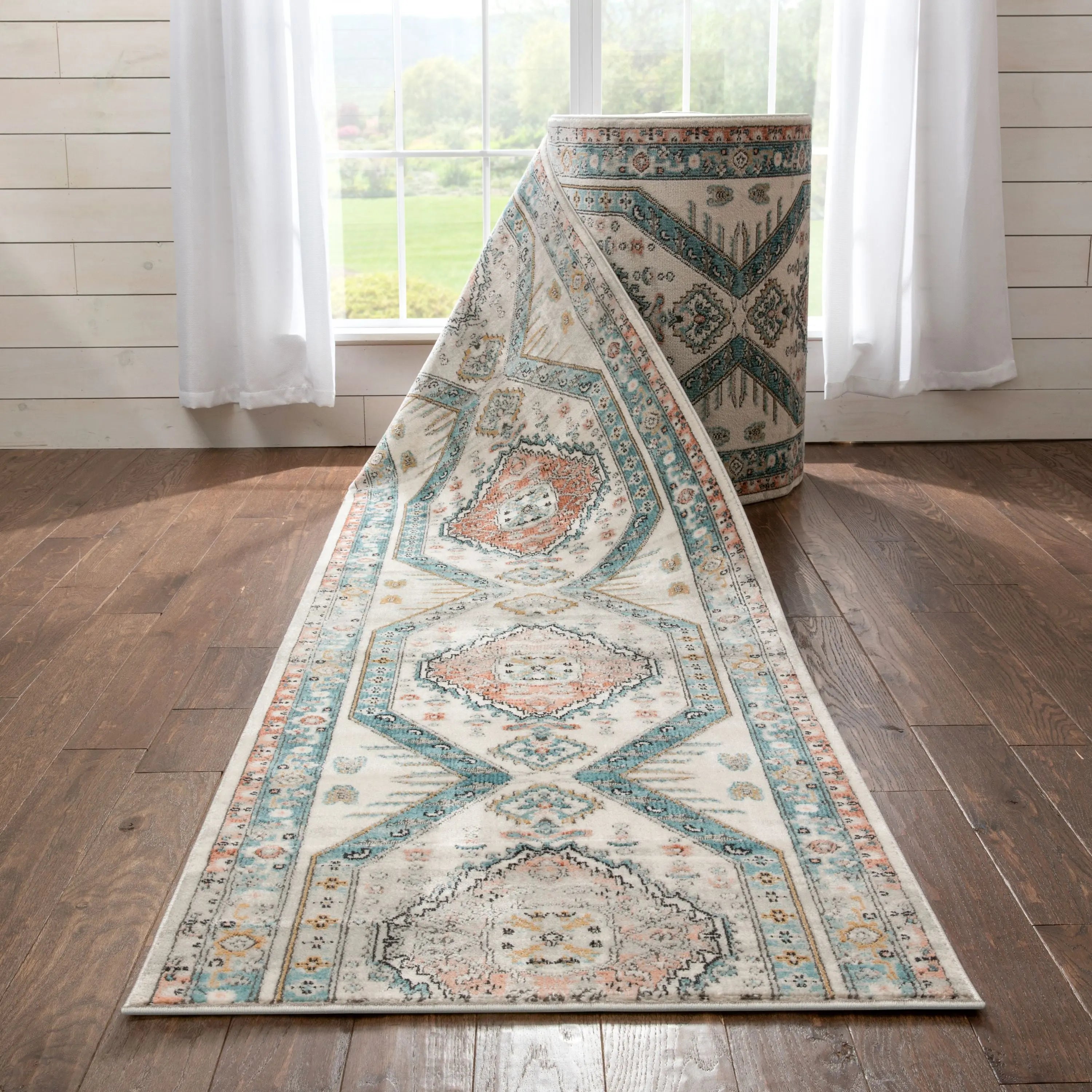 Julita Custom Size Runner Medallion Oriental Blue Choose Your Width x Choose Your Length Hallway Runner Rug、mySite、gigharbornorthrealestate