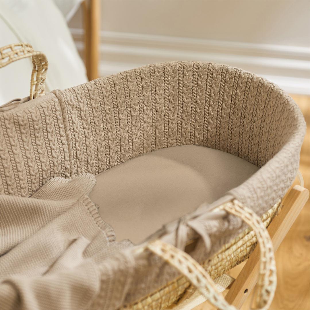  The Little Green Sheep Organic Moses Basket Fitted Sheet - Truffle、mySite、merchandisen