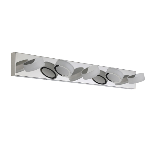 52" Modern 7-Light LED Vanity Light Fixture - Chrome Finish with Acrylic Light Shades - Energy-Efficient Bathroom Wall Sconce - Dimmable for Mirror, Shower, and Bathroom Decor、、eastwooduniform