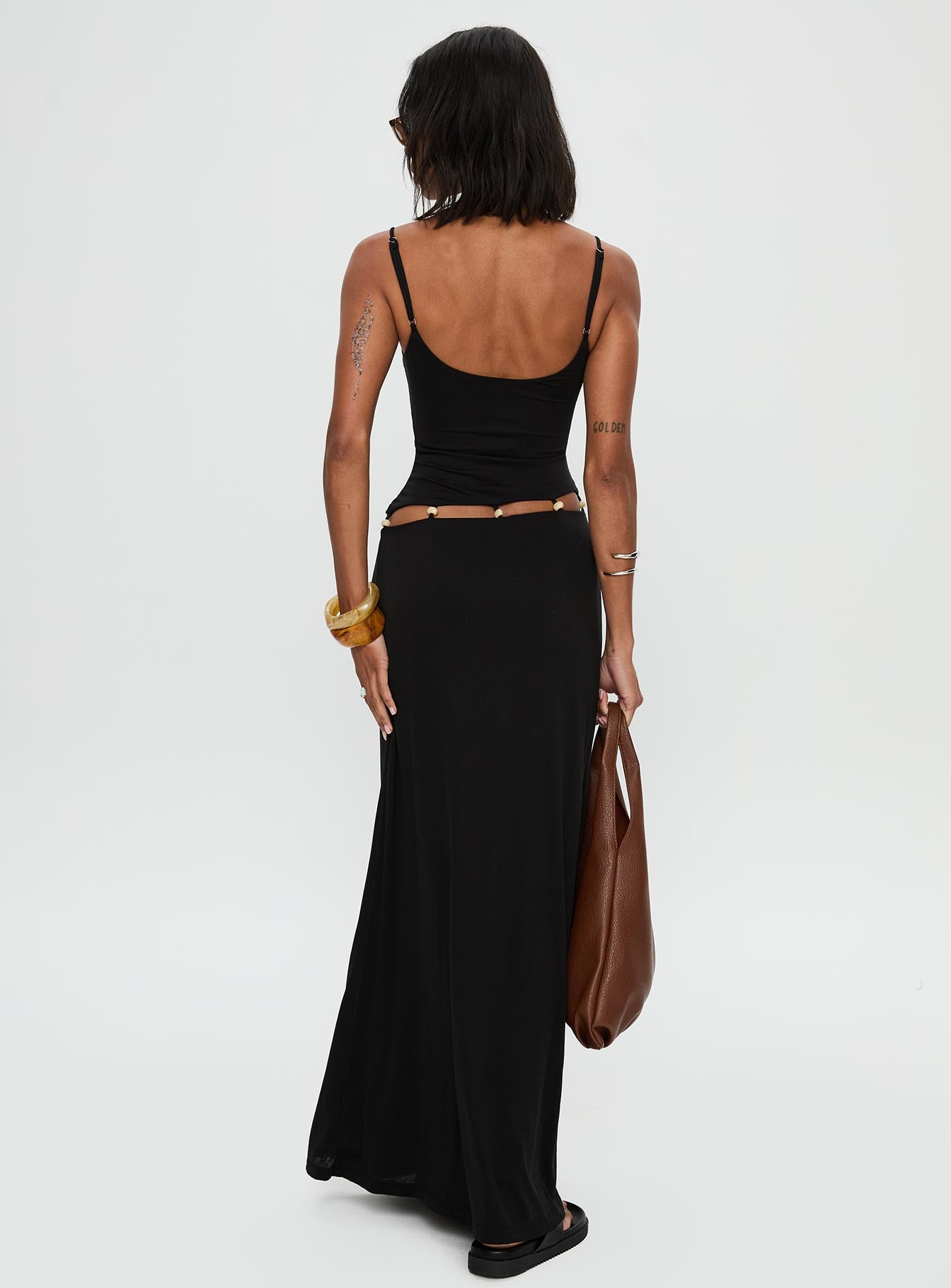Allspice Beaded Maxi Dress Black、mySite、solidvoid